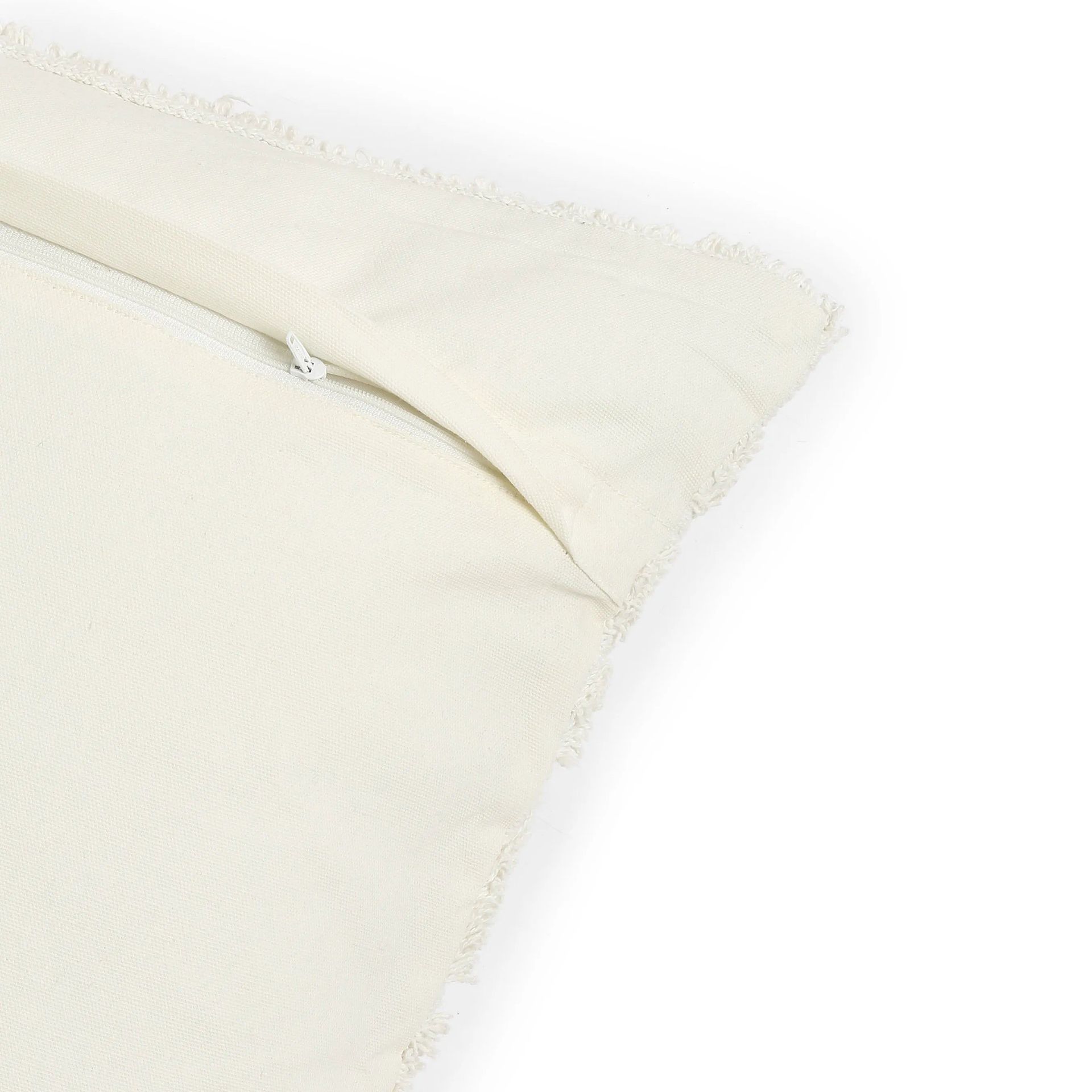 Geometric 100% Cotton Beige Cushion Cover | Vissencia
