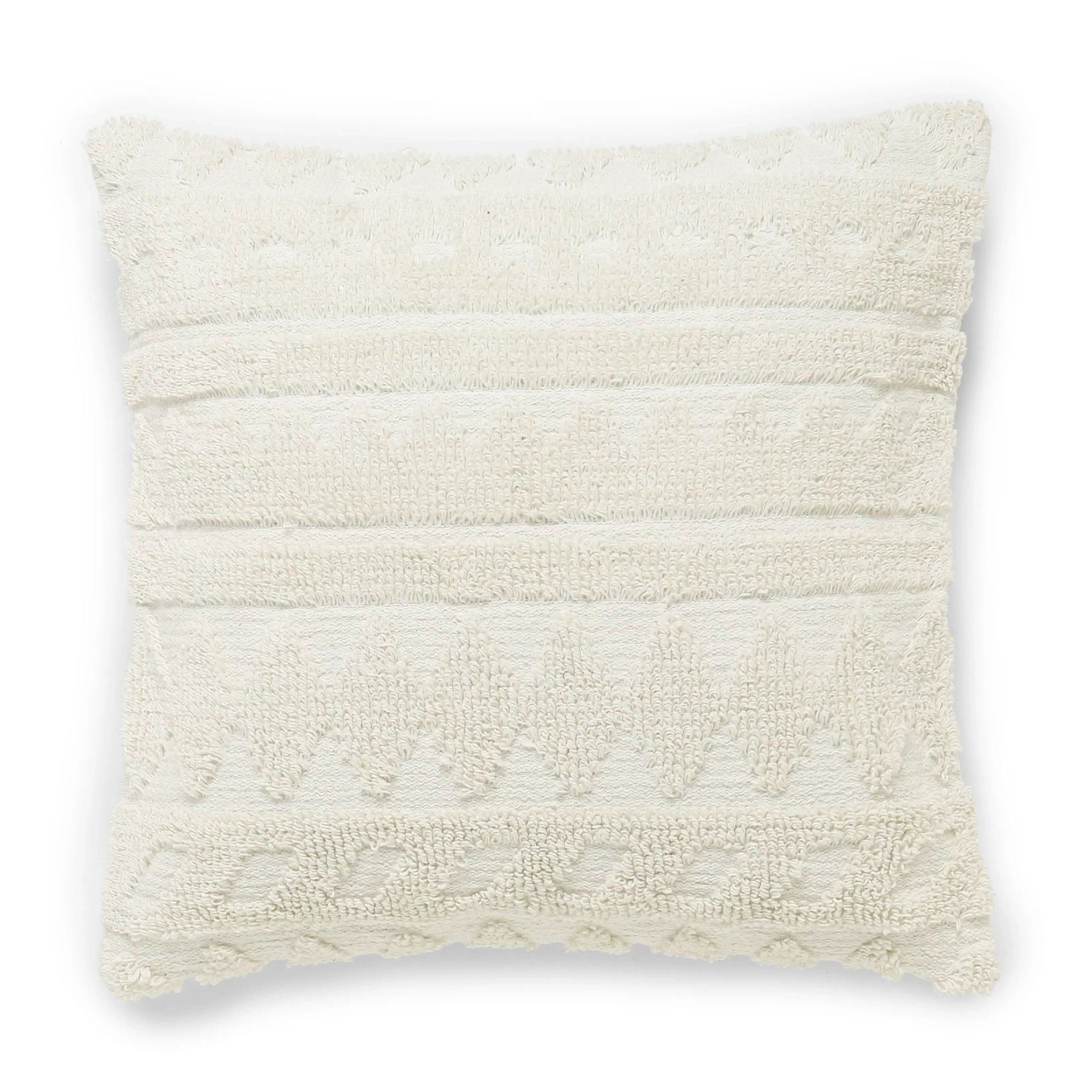 Geometric 100% Cotton Beige Cushion Cover | Vissencia