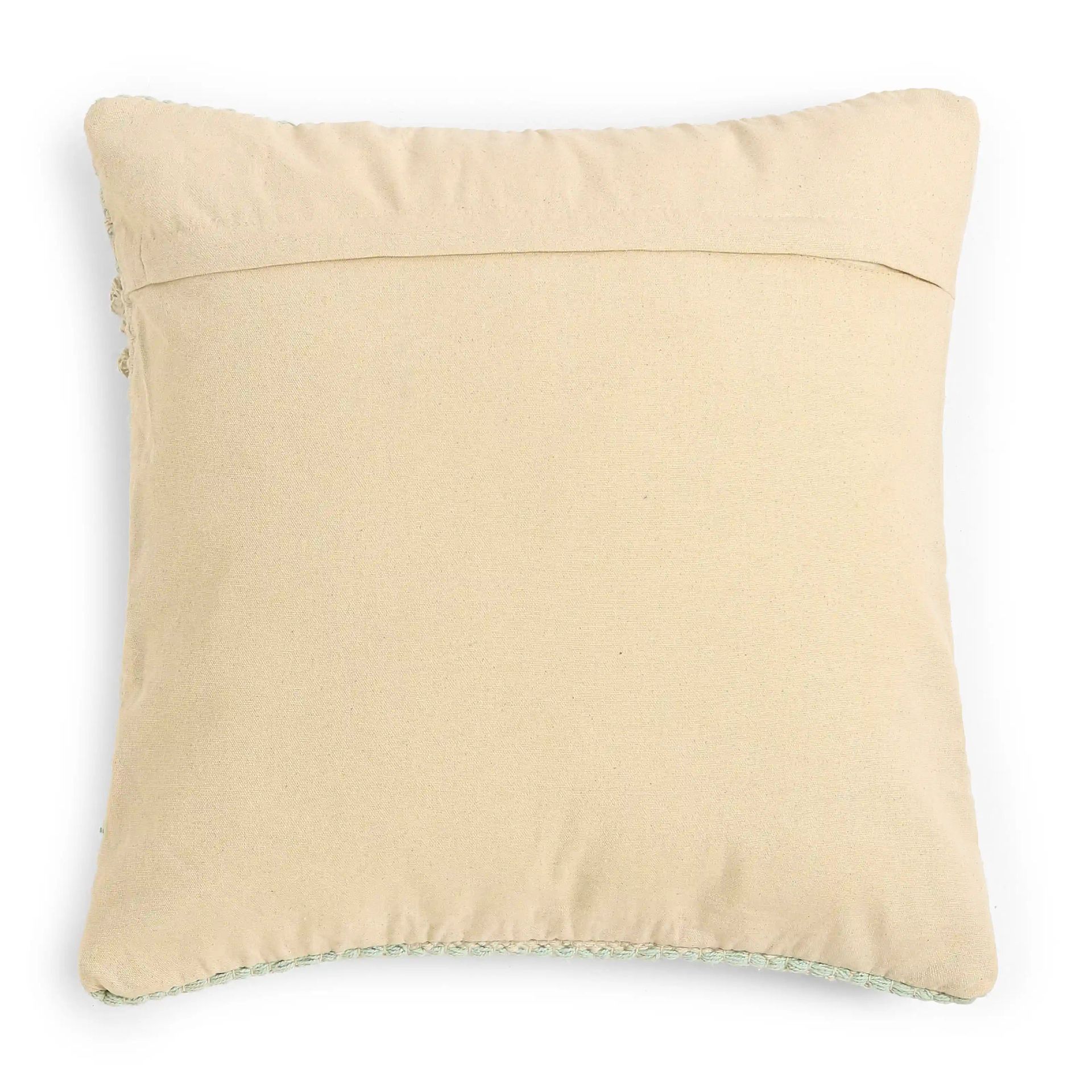 Geometric 100% Cotton Ice Grey Cushion Cover | Vissencia