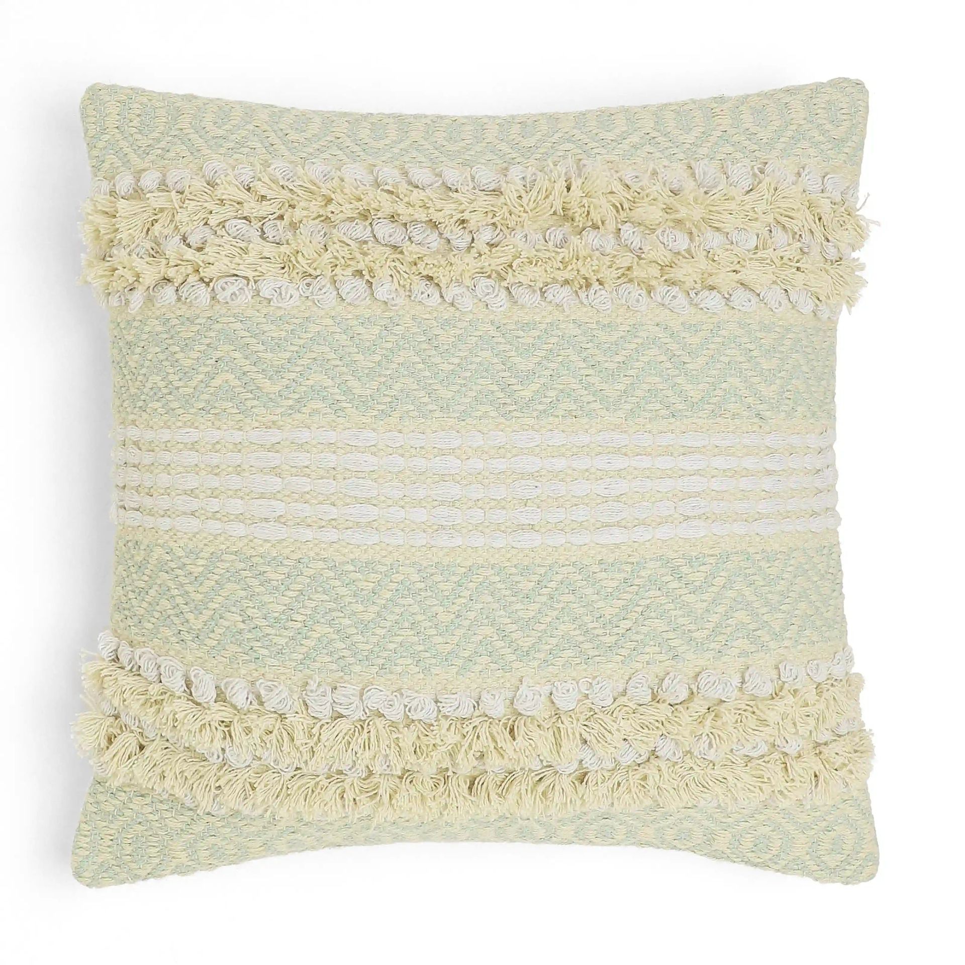 Geometric 100% Cotton Moonlit Sand Cushion Cover | Vissencia