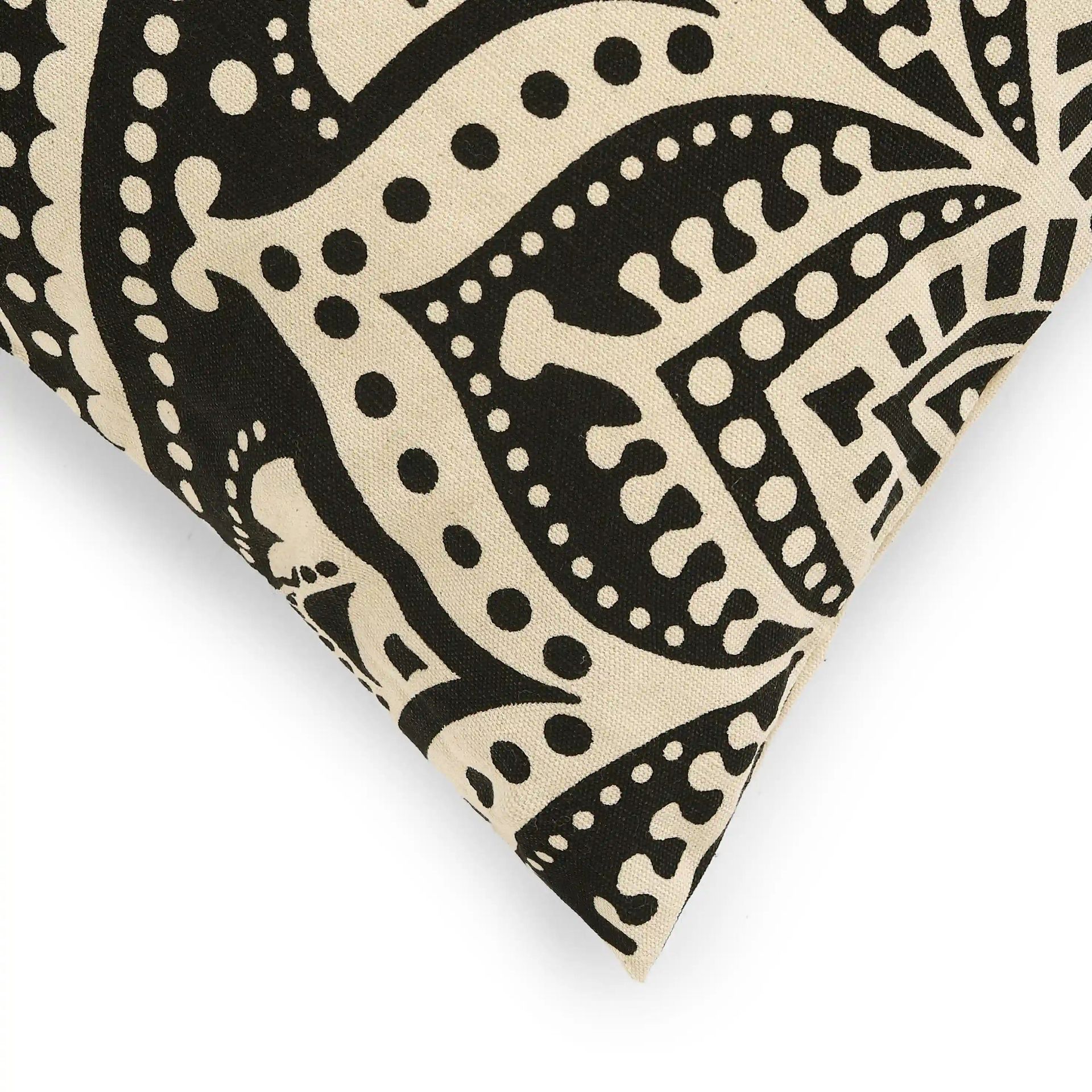 Ethnic 100% Cotton Charcoal Cushion Cover | Vissencia