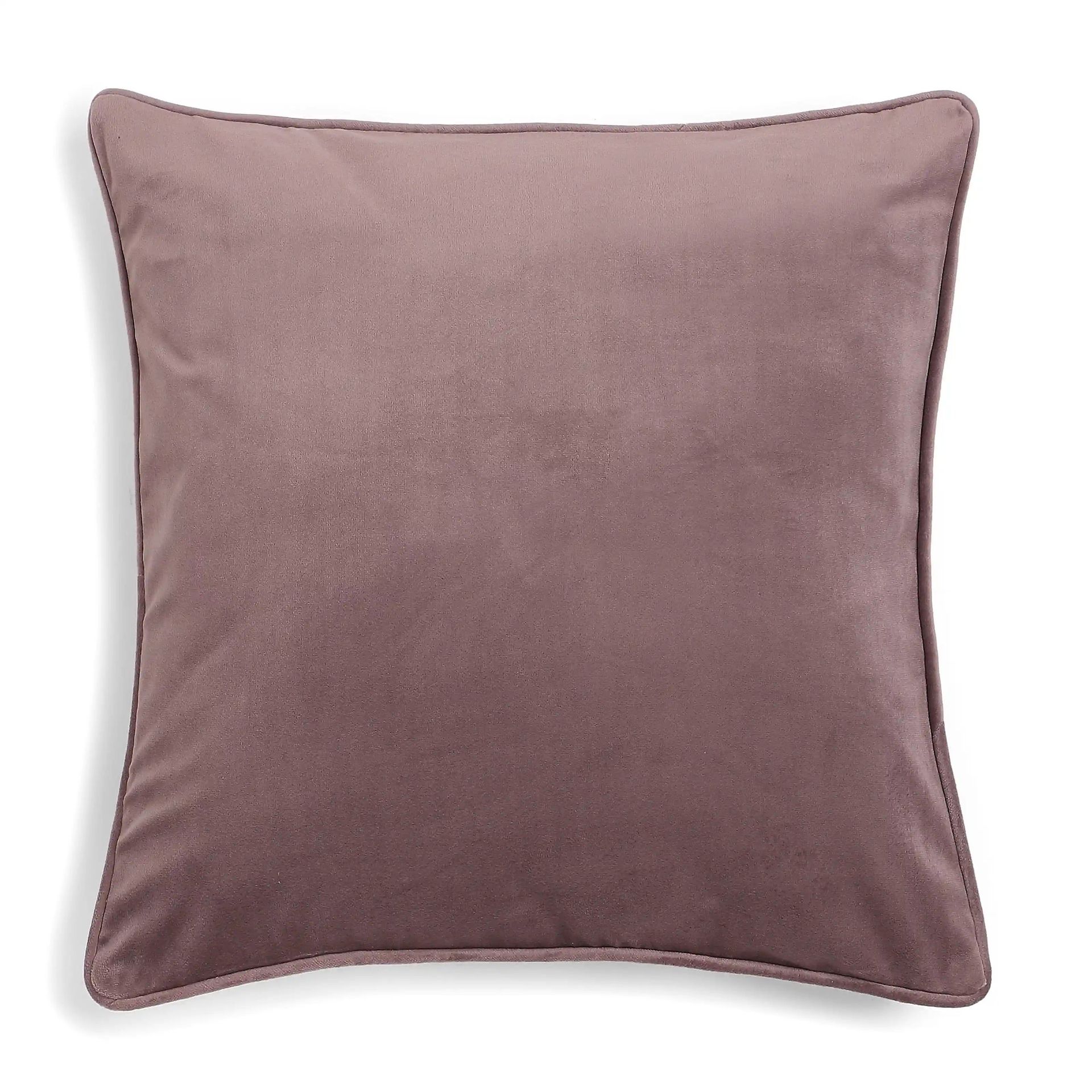 Solid Dyed 100% Polyester Lilac Dust Cushion Cover | Vissencia