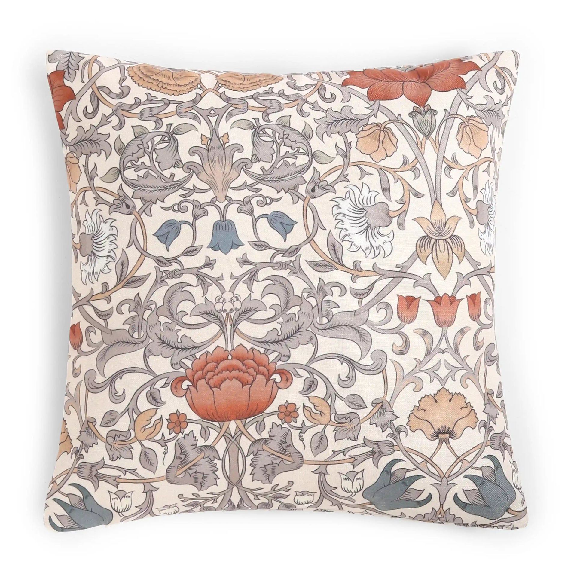Indian Heritage 100% Polyester Rust Cushion Cover | Vissencia