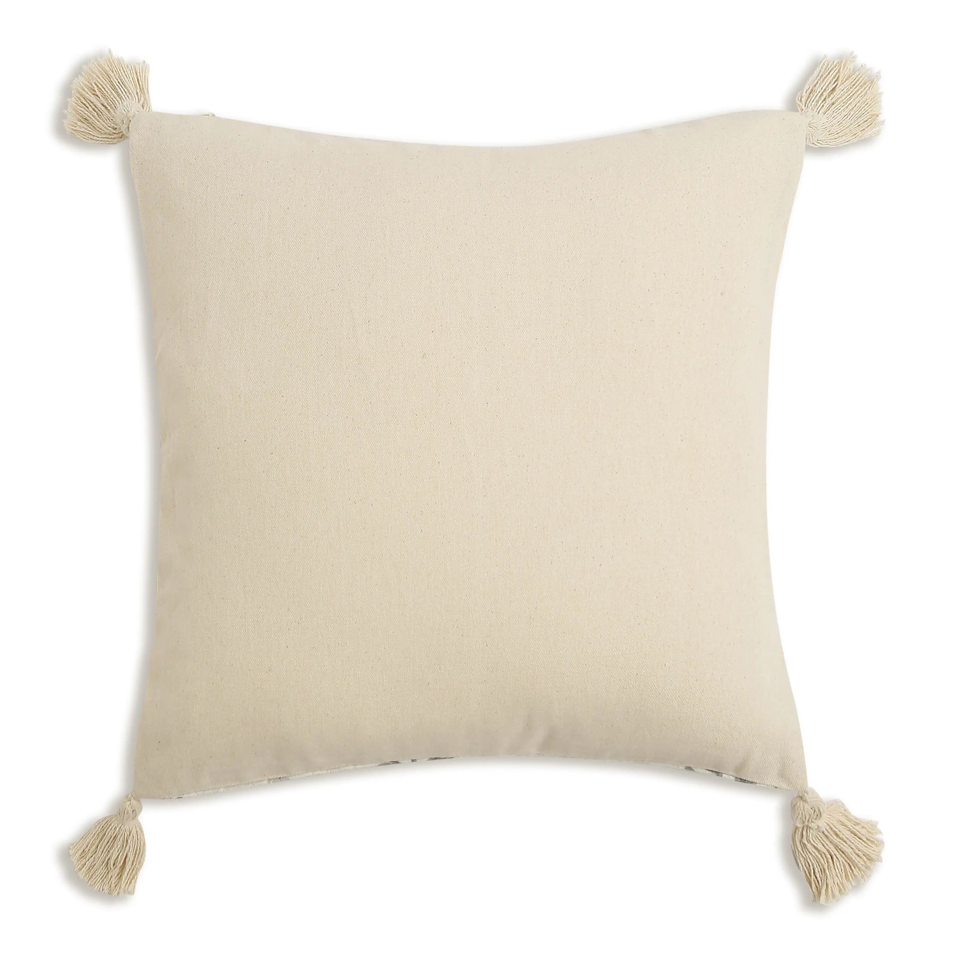 Indian Heritage Linen Blend Ivory Breeze Cushion Cover | Vissencia