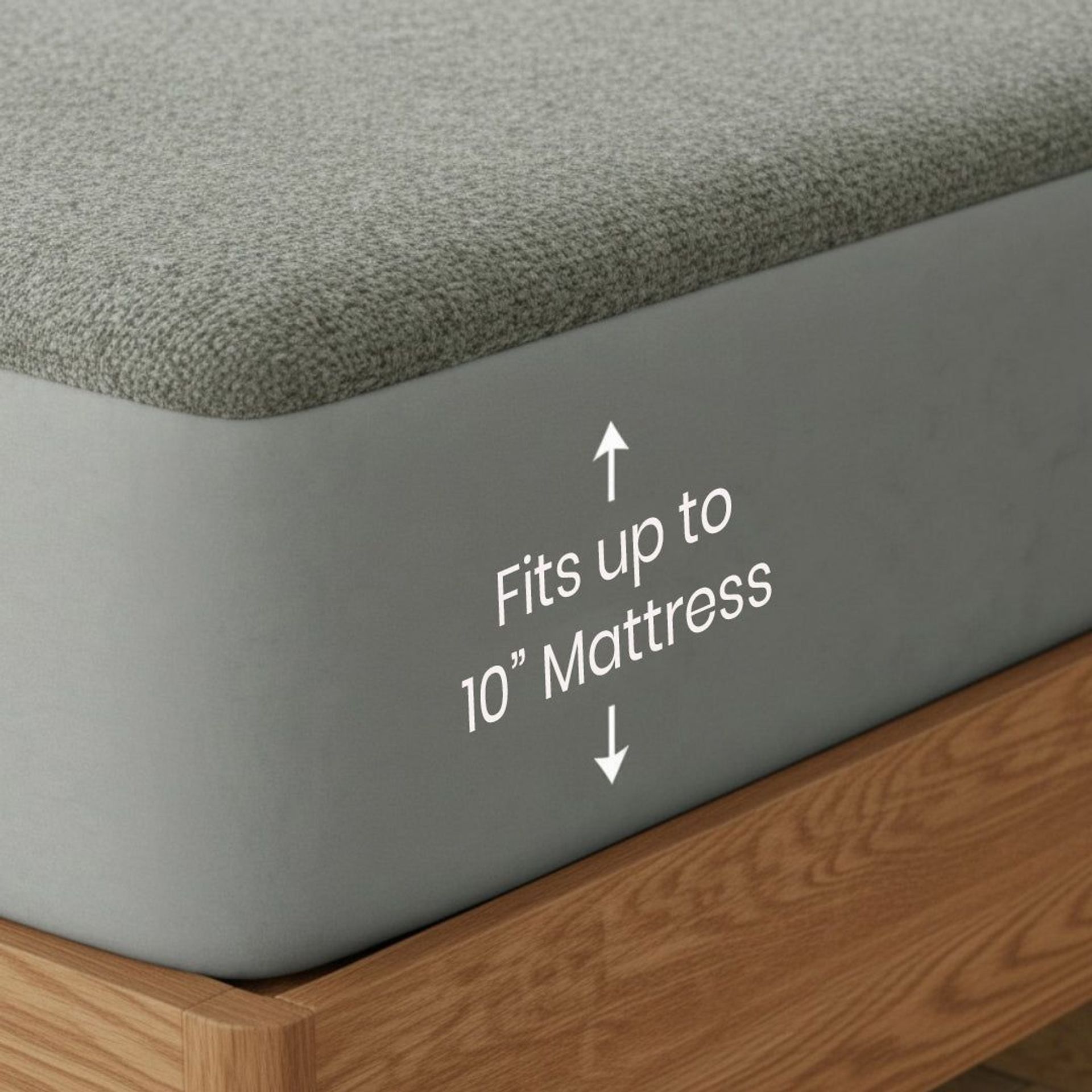 Solid Dyed TC Cotton Terry Grey Mattress Protector | Pure Canopy