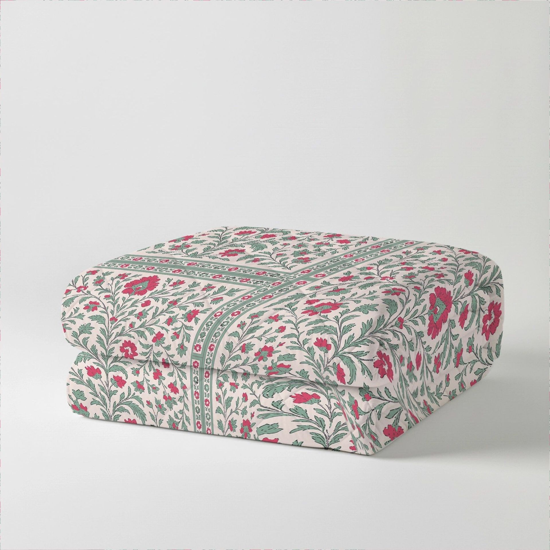 Indian Heritage 150 GSM 100% Cotton Indian Pink Double Comforter | Aangan Weaves