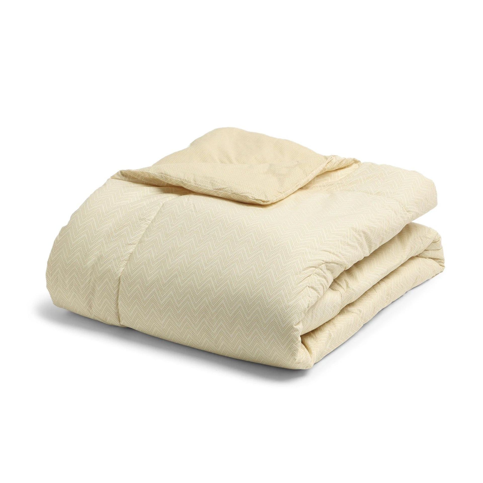 Geometric 120 GSM 100% Cotton Beige Double Comforter | Threadscapes