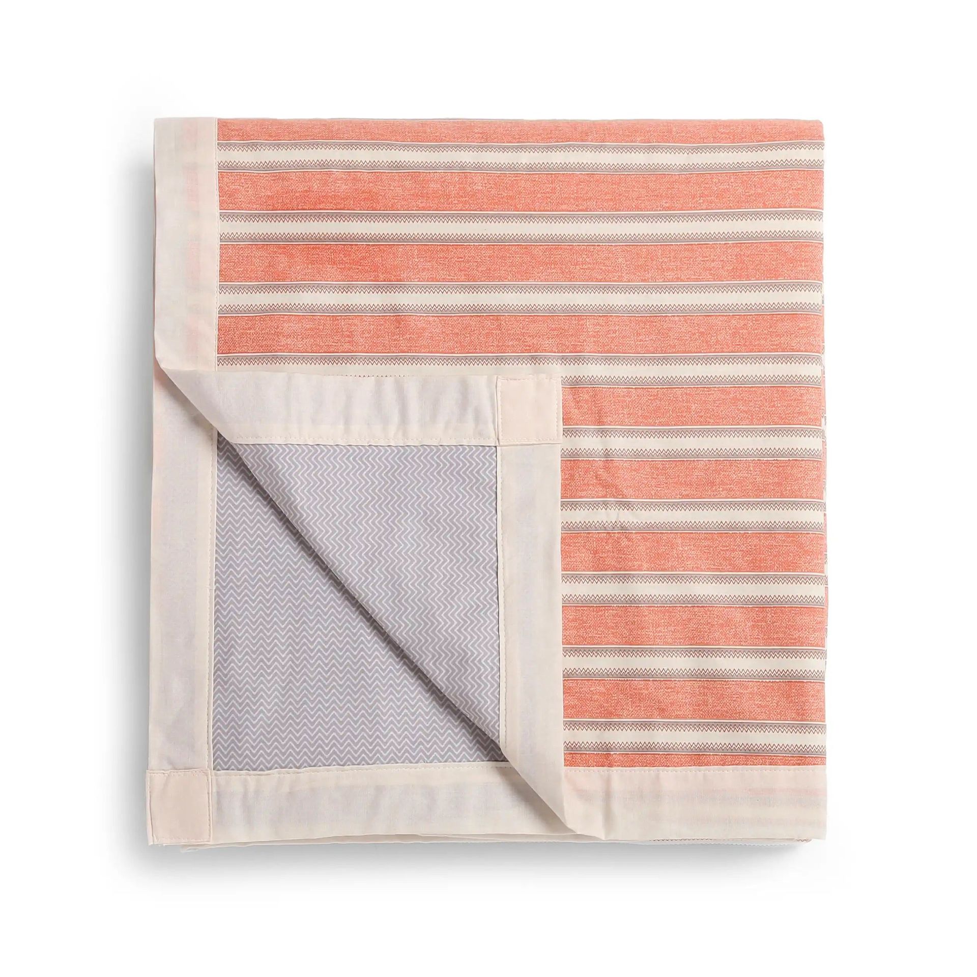 Geometric 200 GSM 100% Cotton Peach Double Dohar | Threadscapes