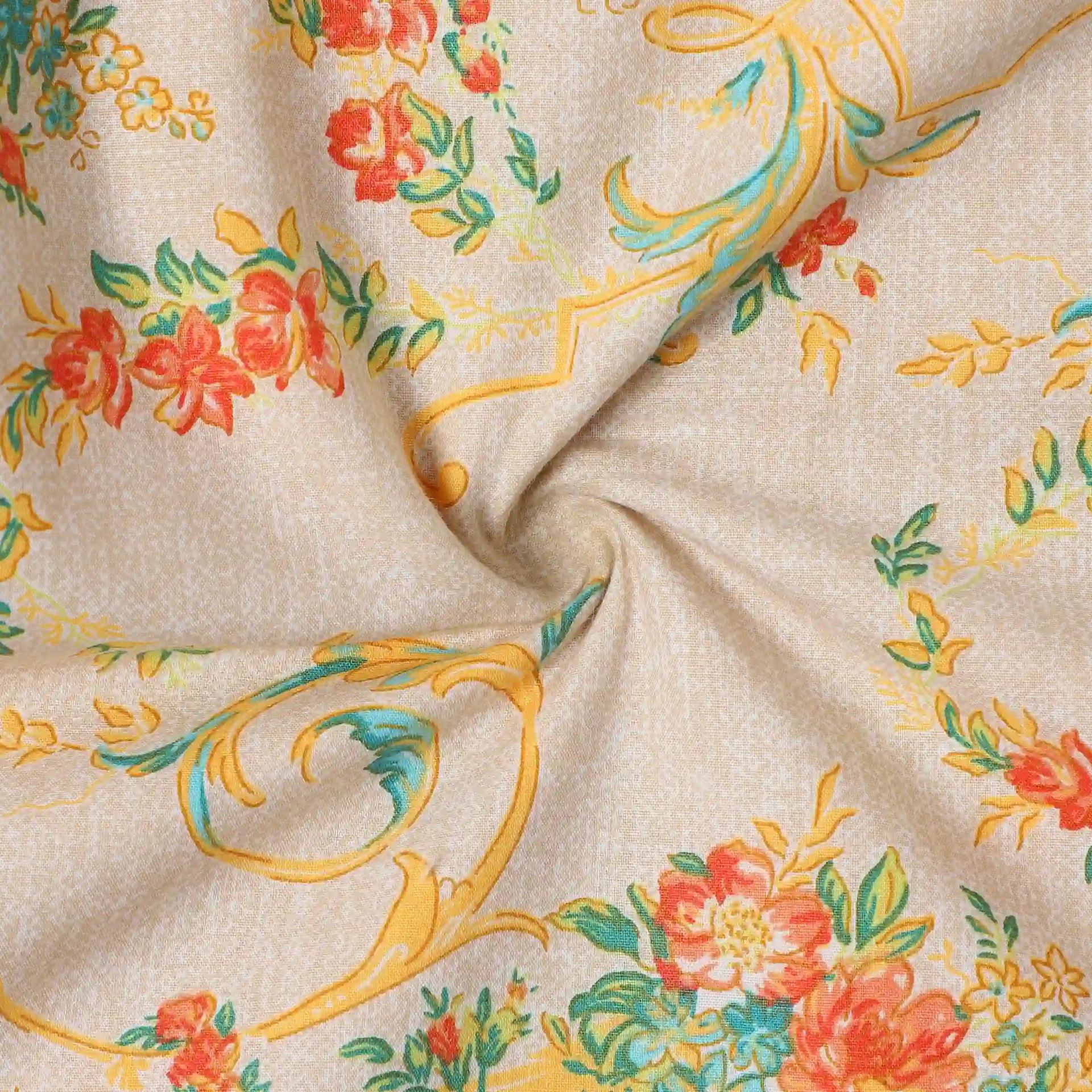Floral 200 GSM 100% Cotton Multicolour Single Dohar | Bloomshire Luxe
