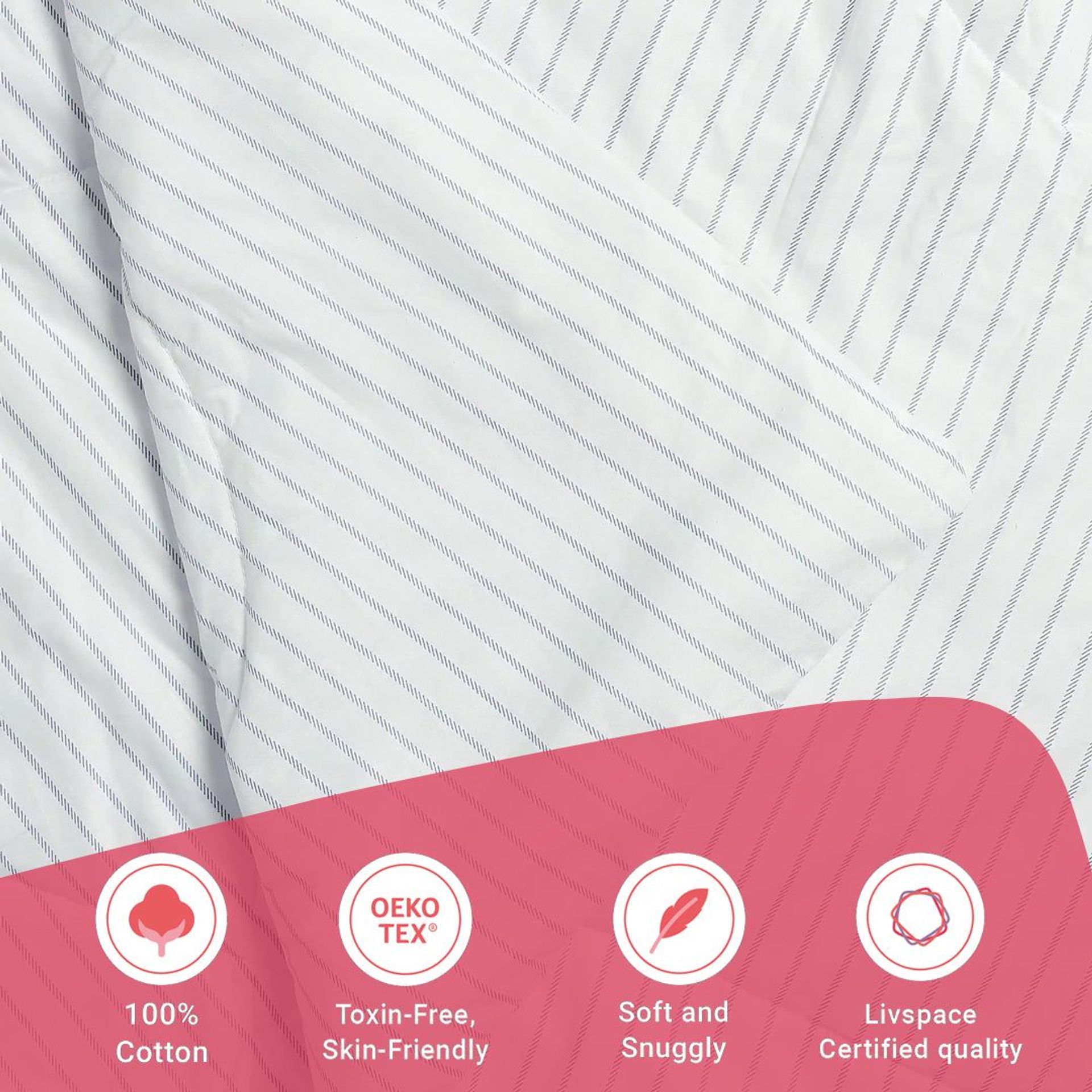Geometric 120 GSM 100% Cotton Blue Single Comforter | Bloomshire Classic
