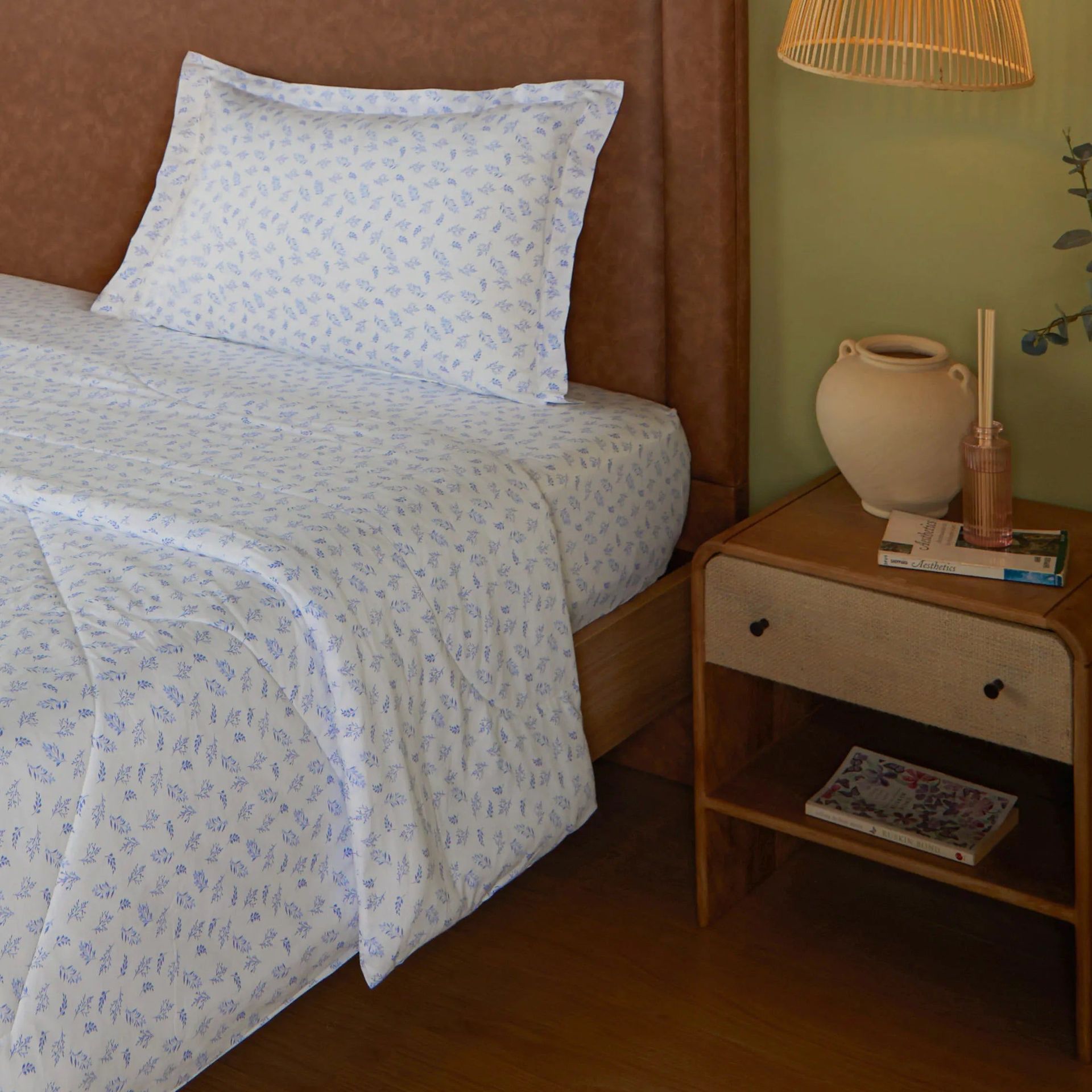 Floral 120 GSM 100% Cotton Purple Single Comforter | Bloomshire Classic