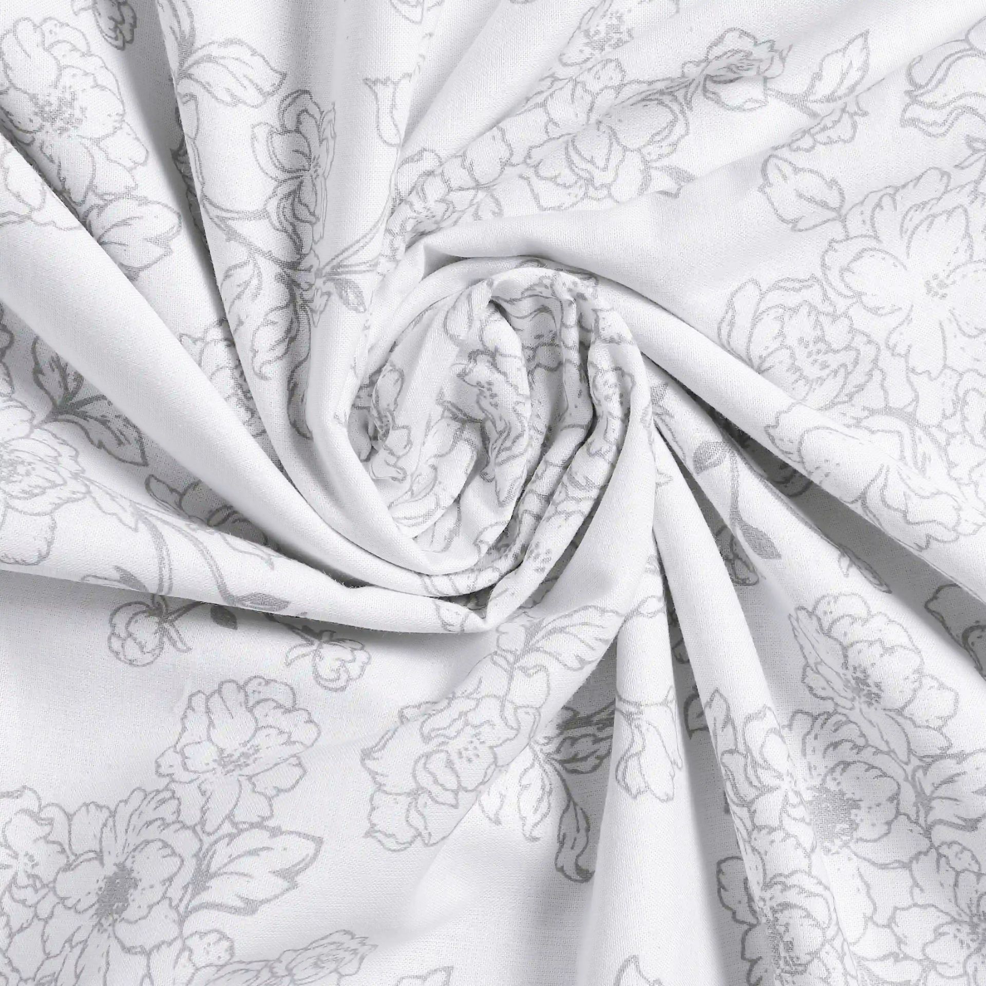Floral 144 TC 100% Cotton Grey Single Dohar | Bloomshire Classic
