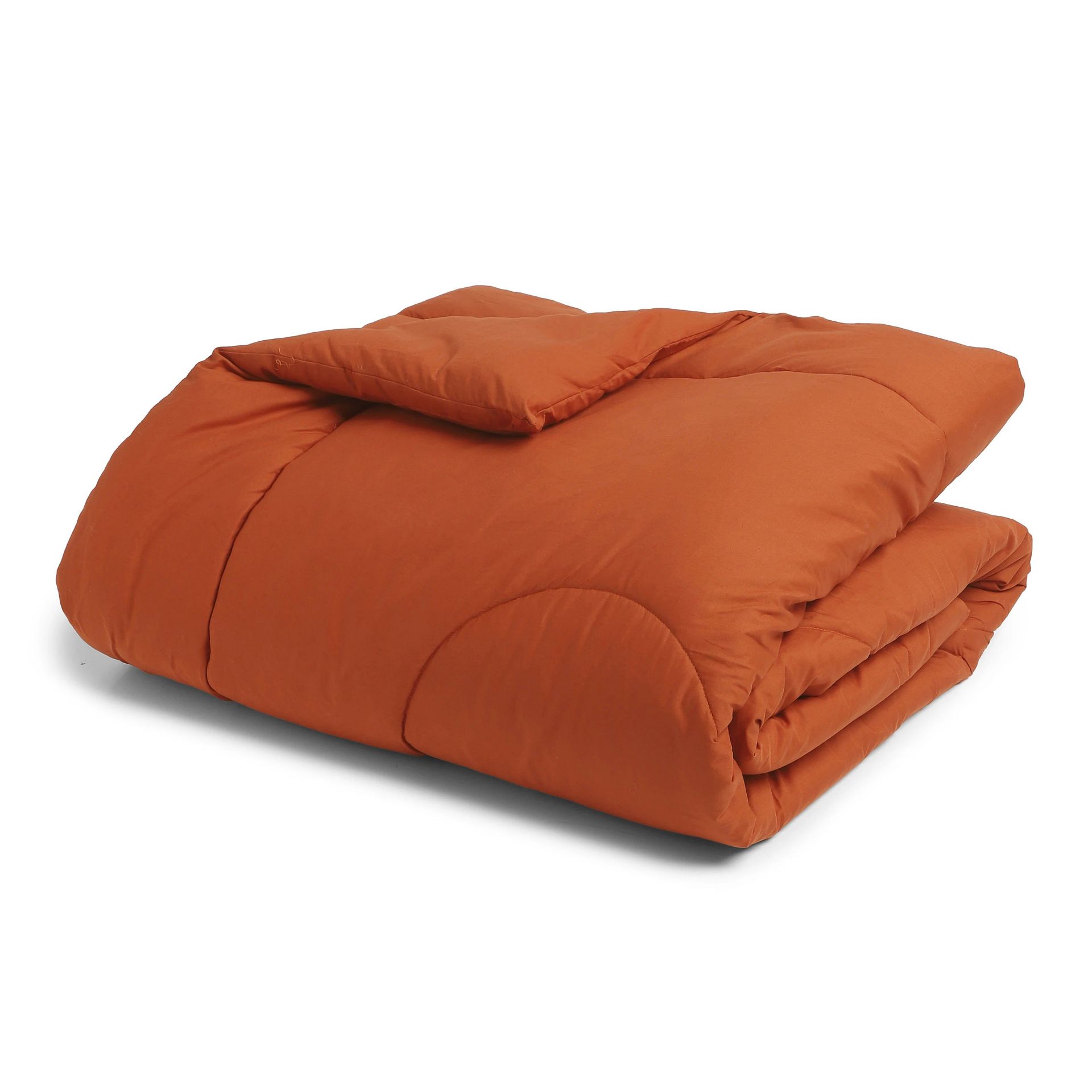Solid Dyed 240 GSM Cotton Rust Double Comforter | Paleto
