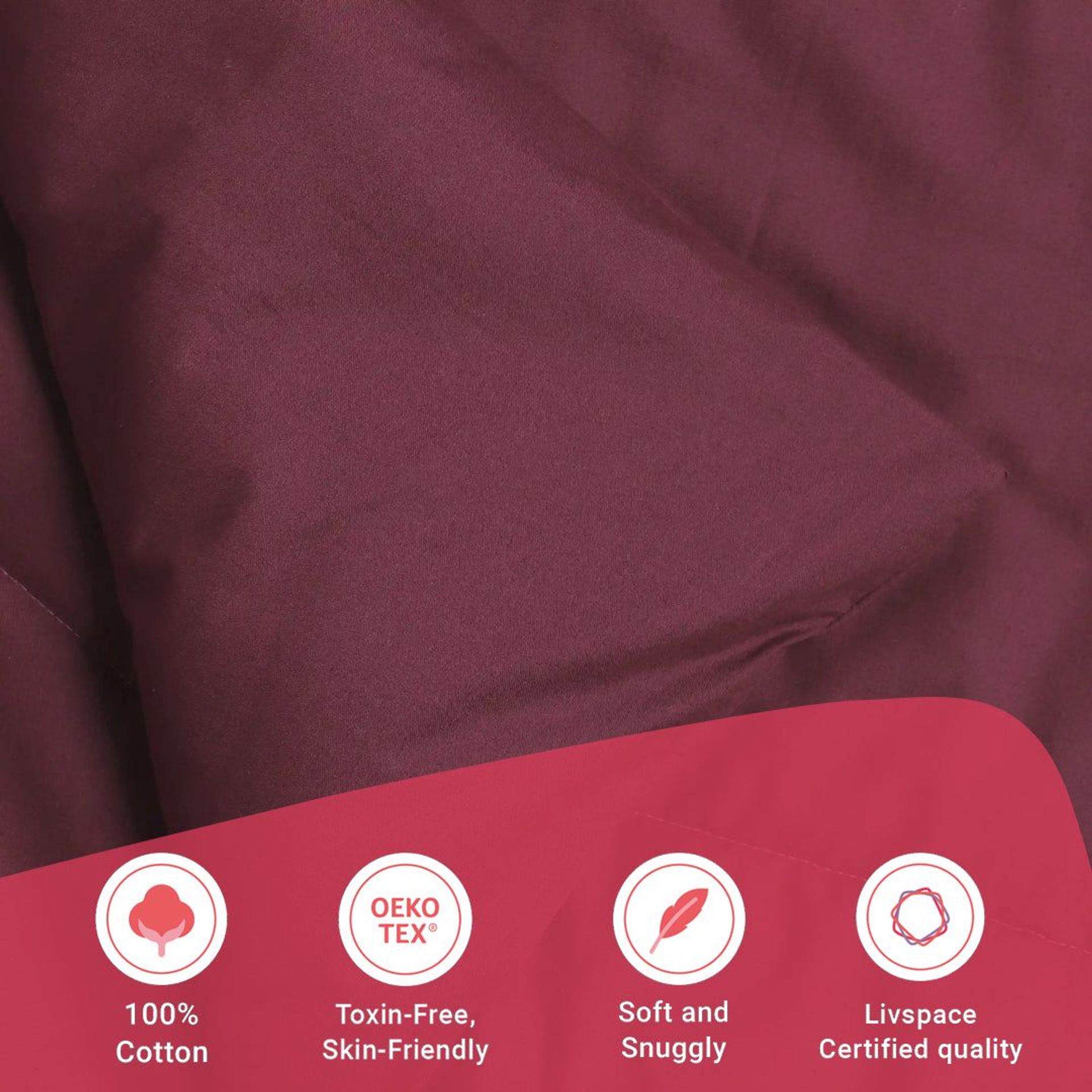 Solid Dyed 240 GSM Cotton Windsor Wine Double Comforter | Paleto