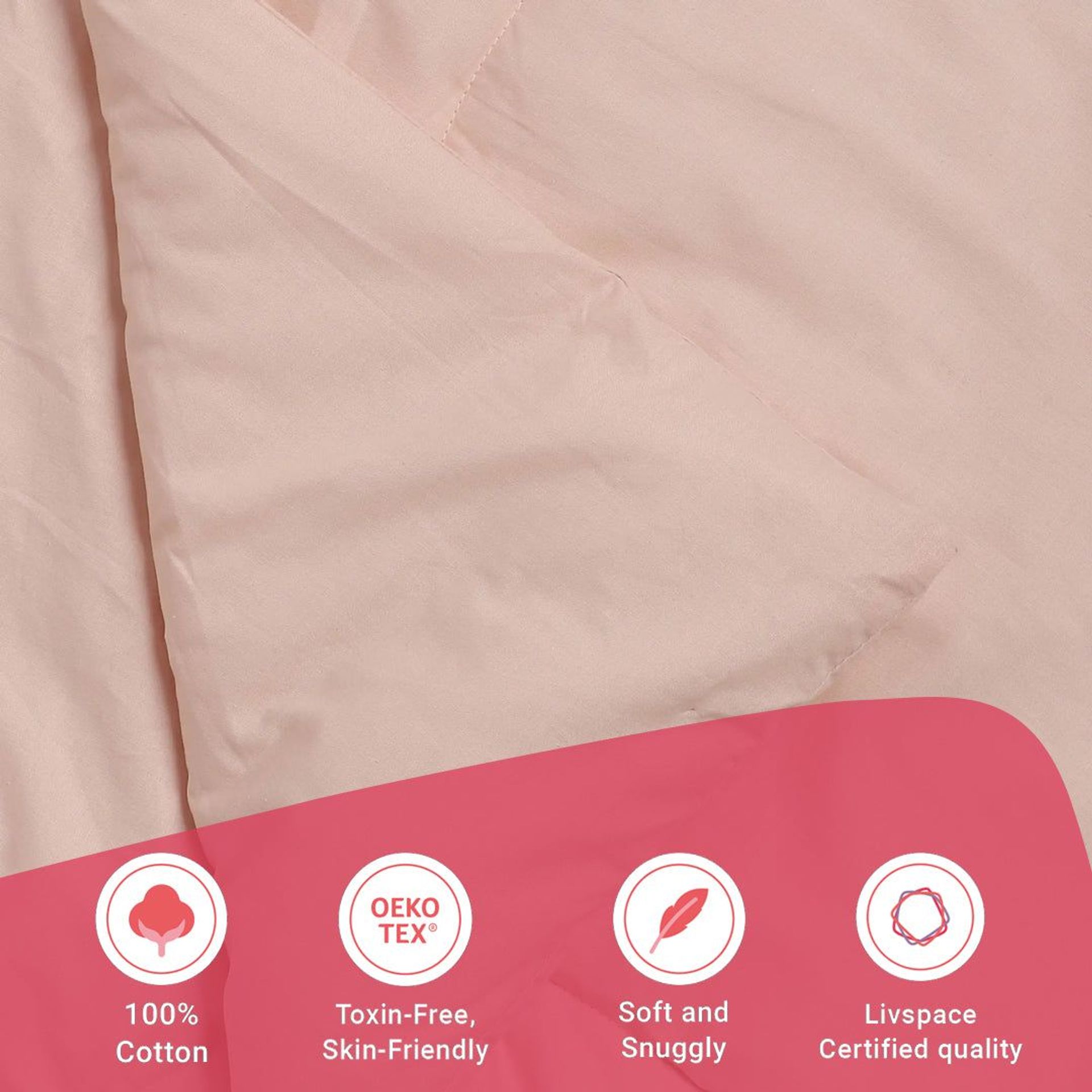 Solid Dyed 240 GSM Cotton Veiled Rose Double Comforter | Paleto
