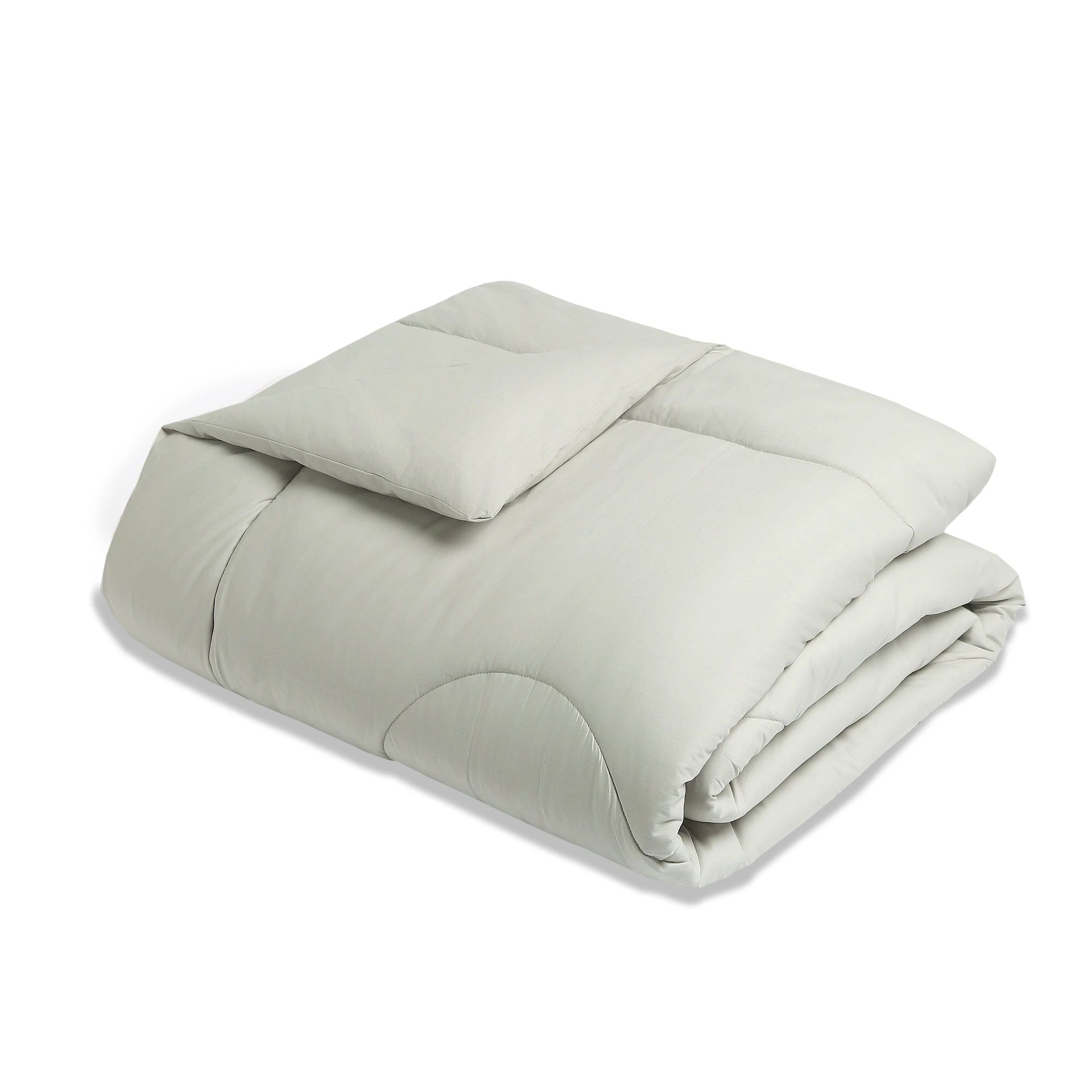 Solid Dyed 240 GSM Cotton Silver Double Comforter | Paleto