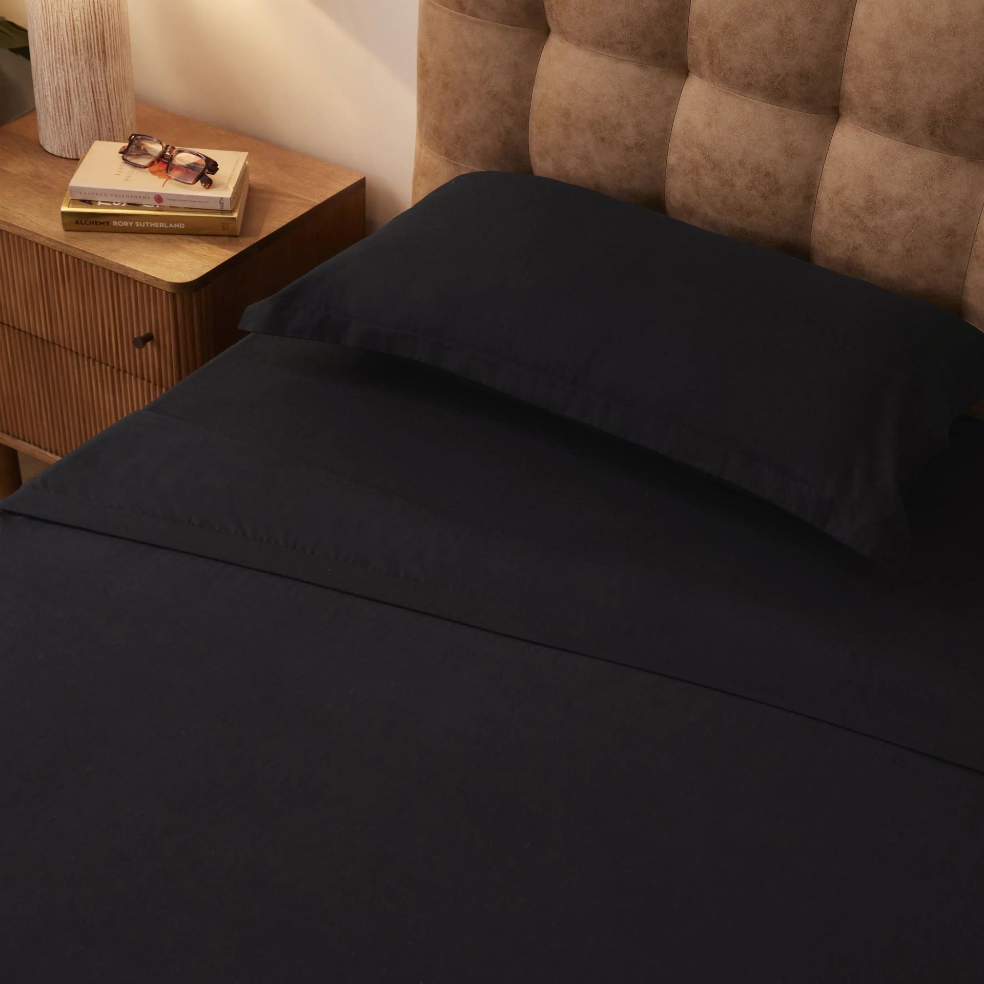 Solid Dyed 144 GSM 100% Cotton Black Single Dohar | Paleto