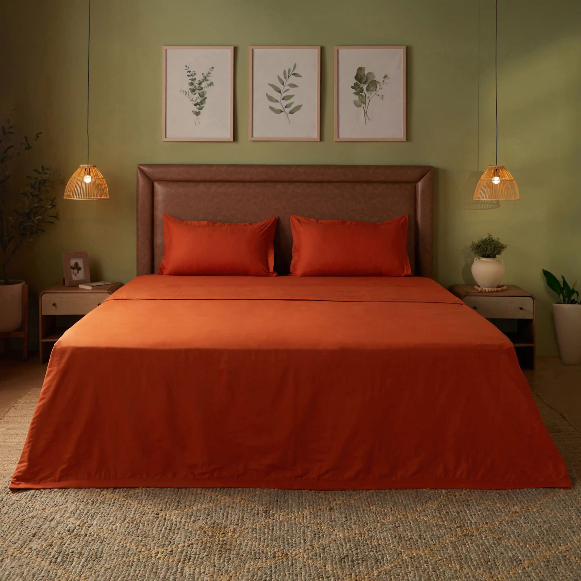 Solid Dyed 144 GSM 100% Cotton Rust Double Dohar | Paleto