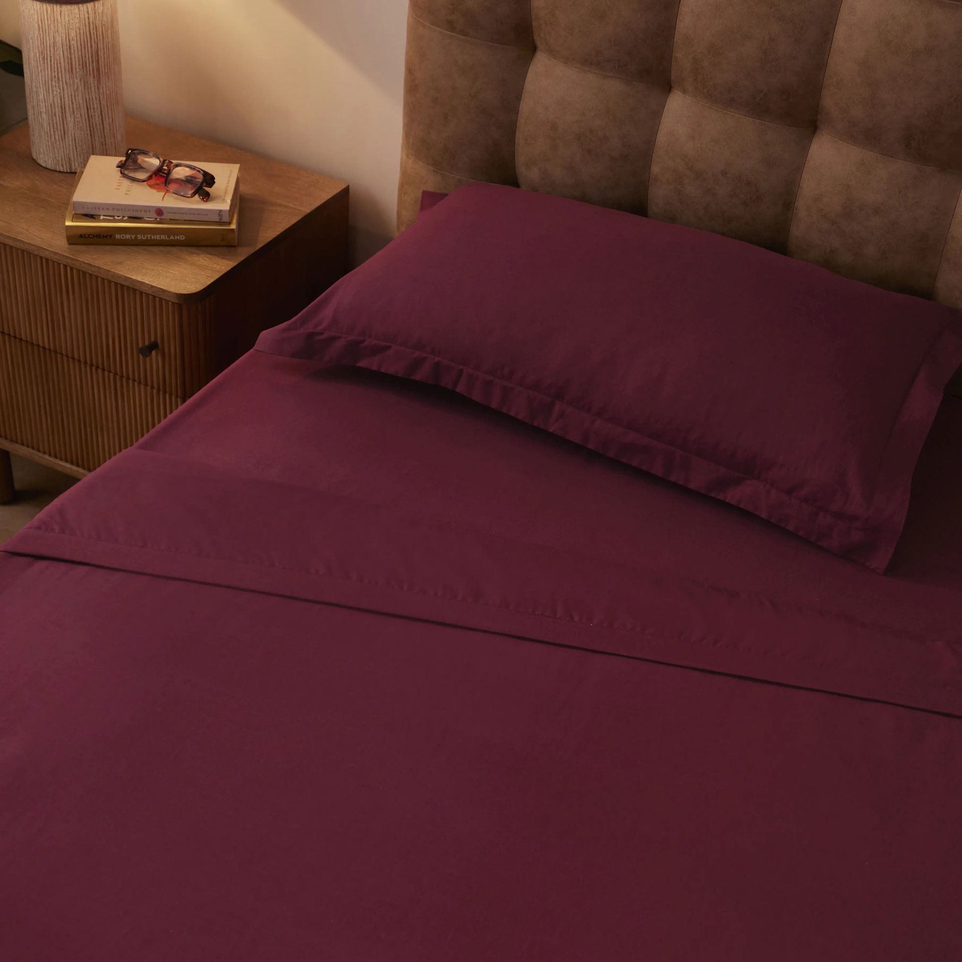 Solid Dyed 144 GSM 100% Cotton Windsor Wine Single Dohar | Paleto