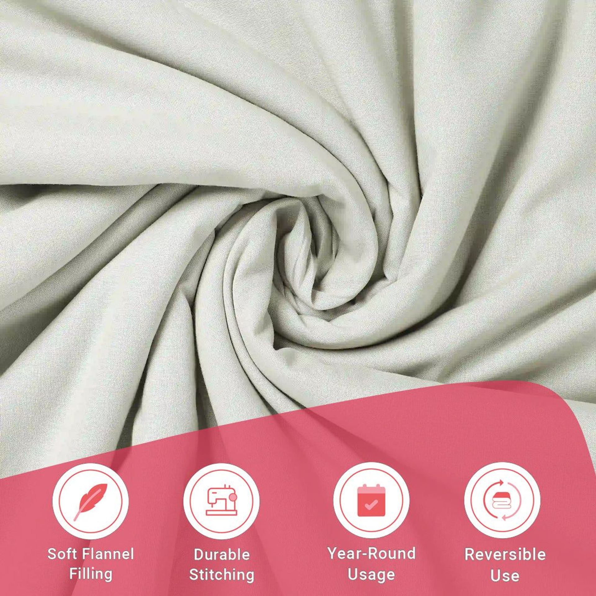 Solid Dyed 144 GSM 100% Cotton Silver Single Dohar | Paleto