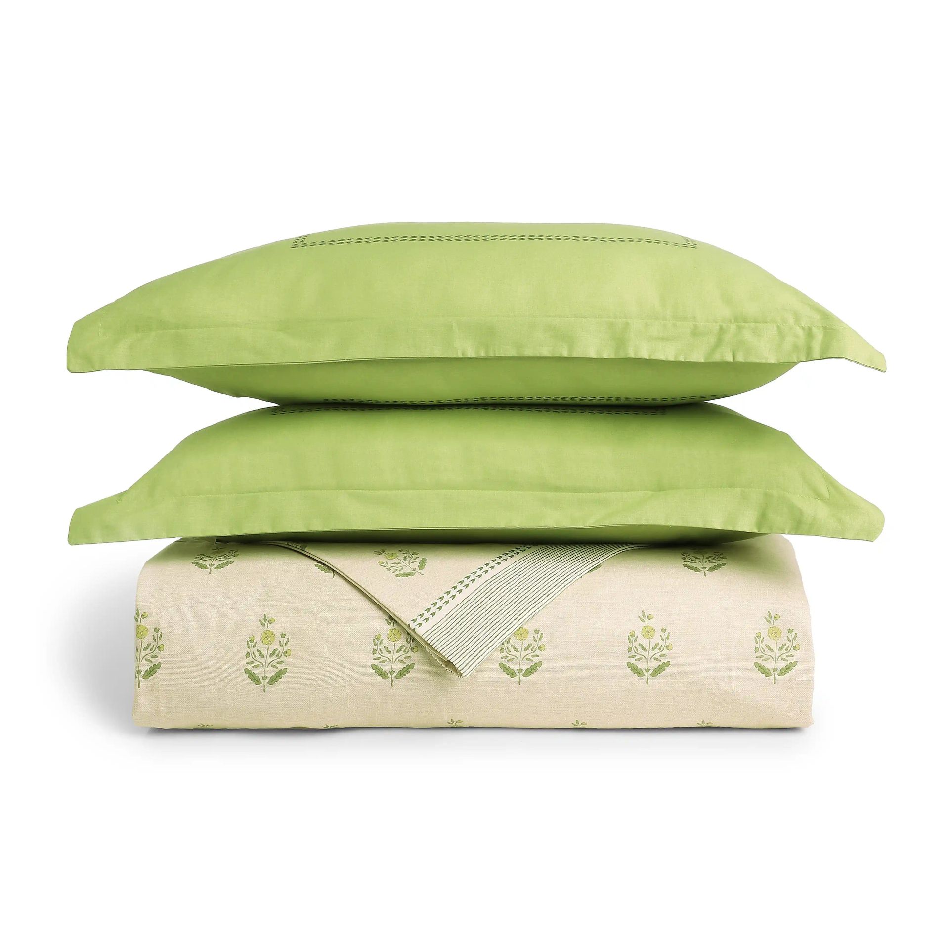 Indian Heritage 144 TC Cotton Indian Moss Double Bedding Set | Chippa Lane