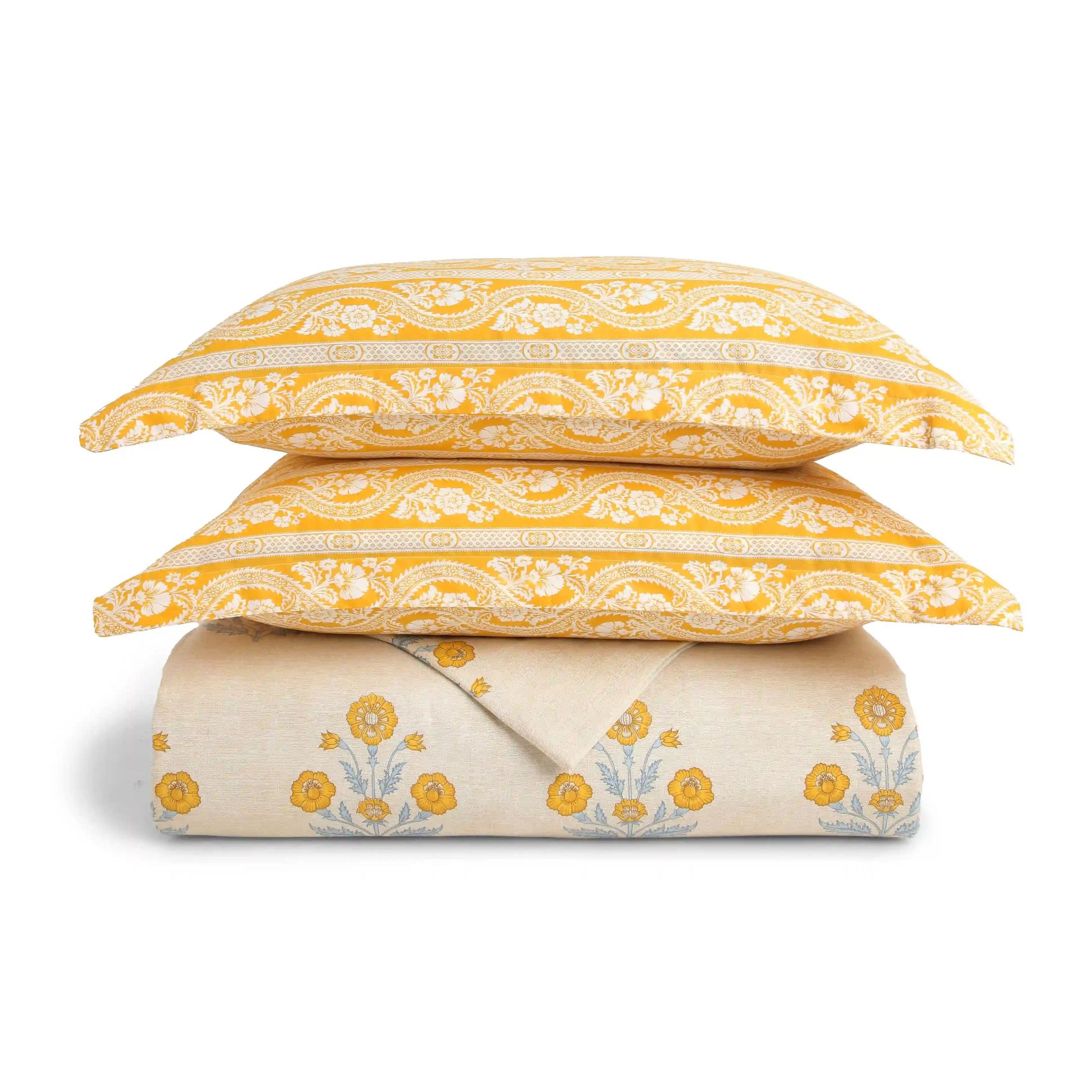Indian Heritage 144 TC 100% Cotton Ochre Double Bedding Set | Chippa Lane