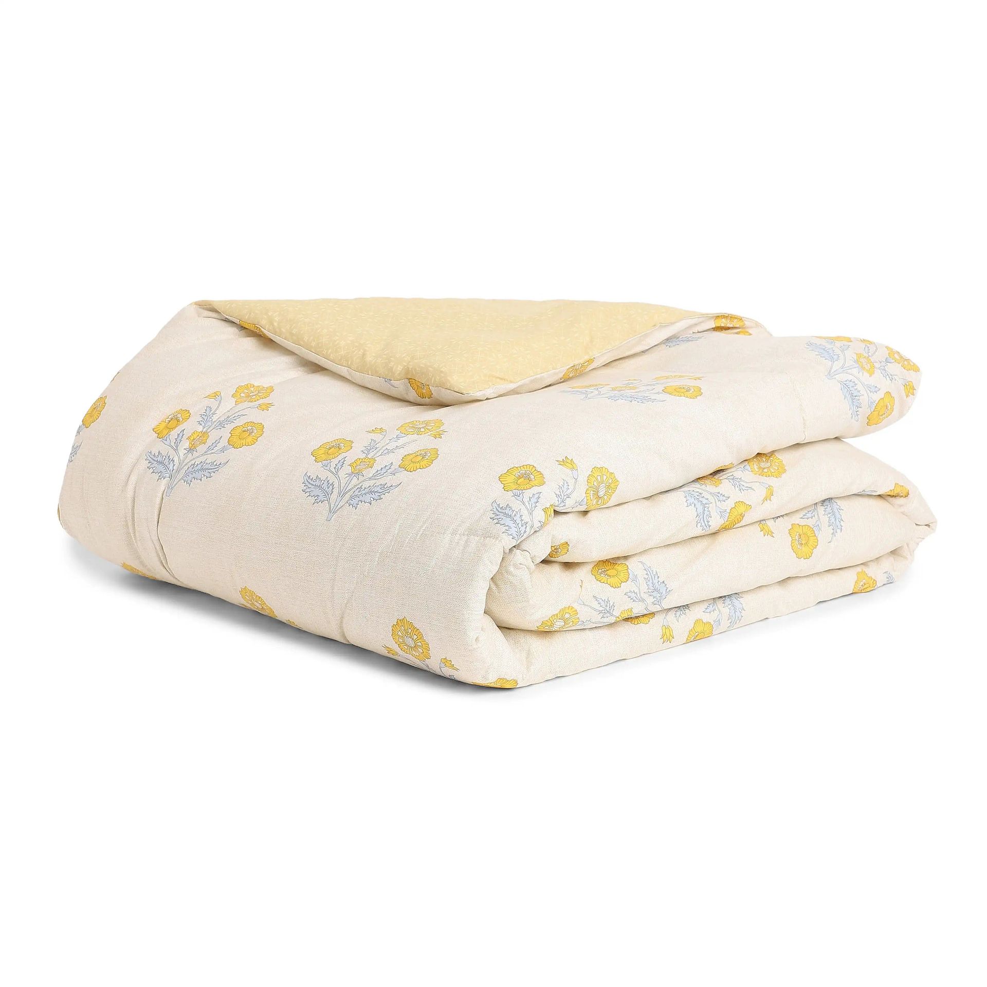 Indian Heritage GSM 100% Cotton Ochre Double Comforter | Chippa Lane