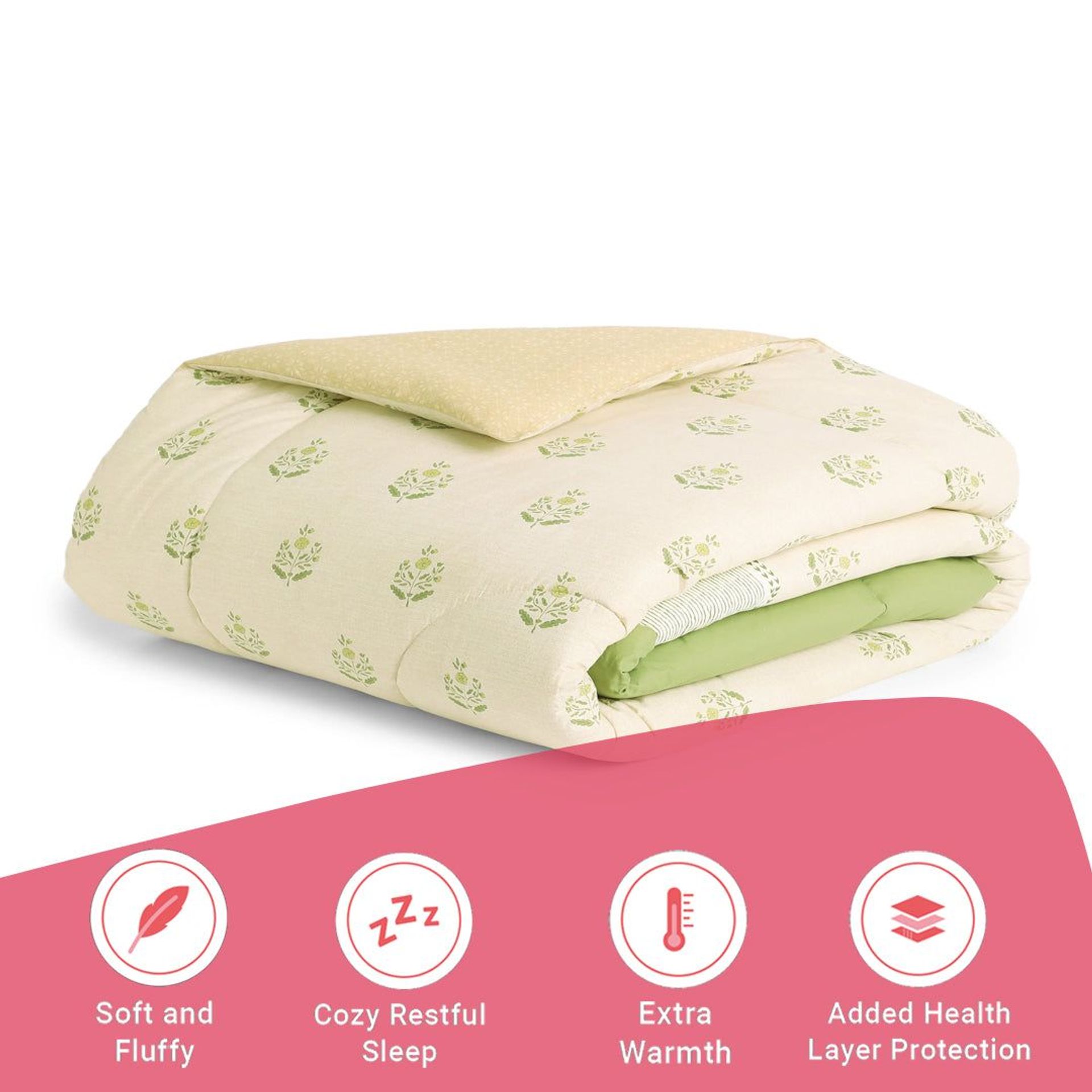 Indian Heritage GSM 100% Cotton Indian Moss Single Comforter | Chippa Lane