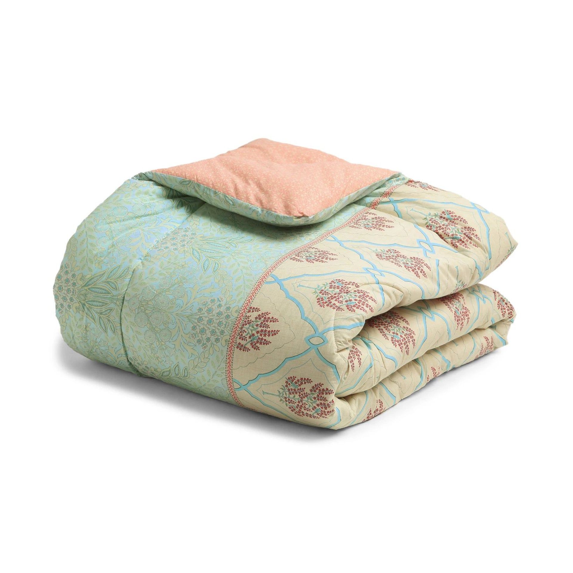 Indian Heritage GSM 100% Cotton Sage Bloom Single Comforter | Chippa Lane