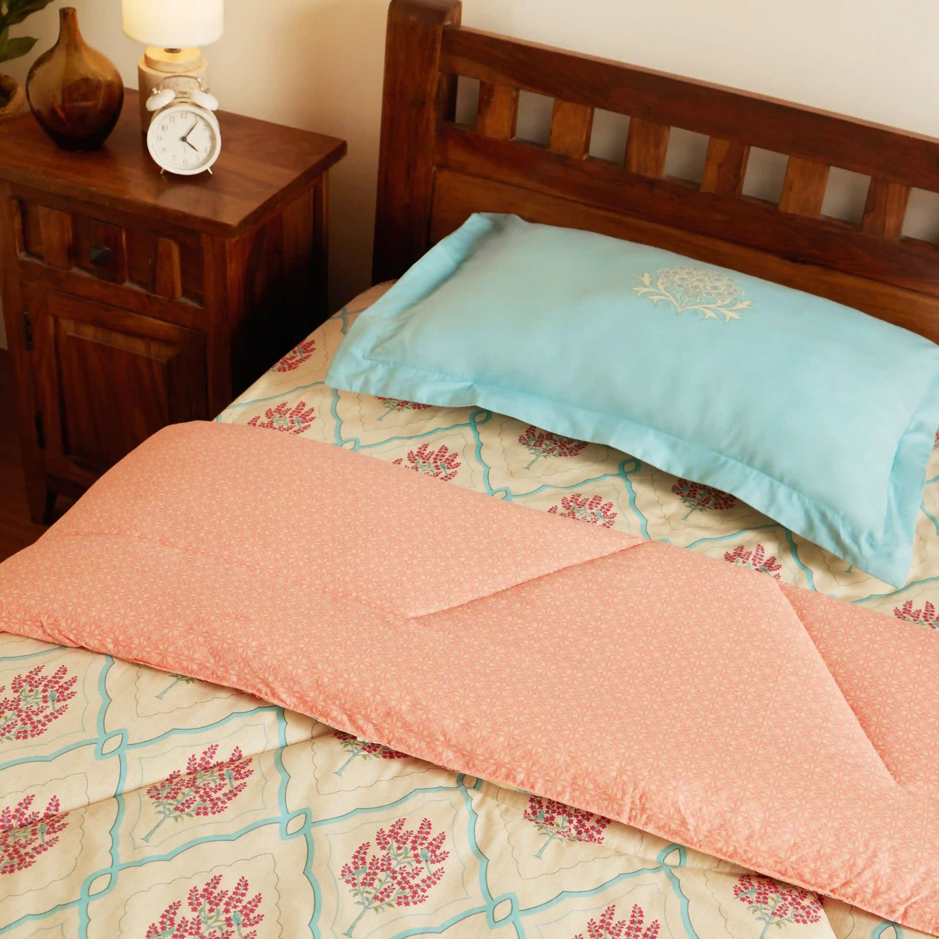 Indian Heritage GSM 100% Cotton Sage Bloom Single Comforter | Chippa Lane