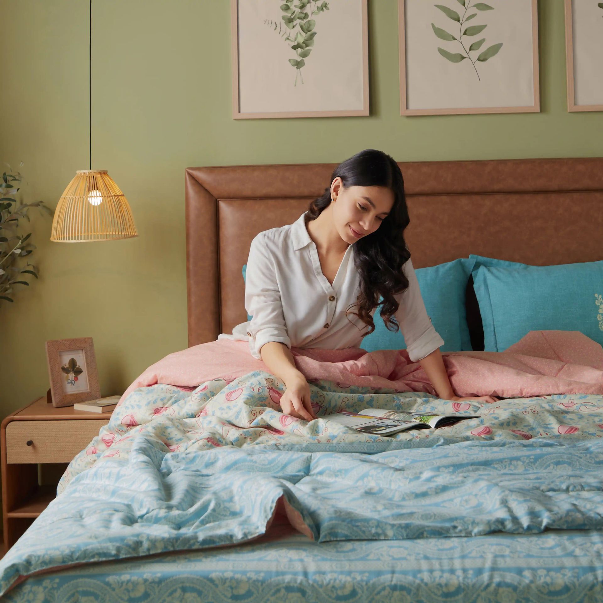 Indian Heritage GSM 100% Cotton Light Blue Single Comforter | Chippa Lane