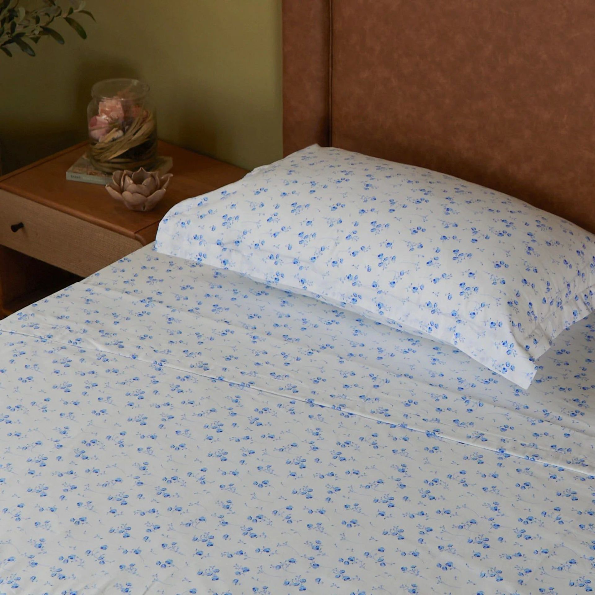Geometric 144 TC 100% Cotton Blue Single Dohar | Bloomshire Classic