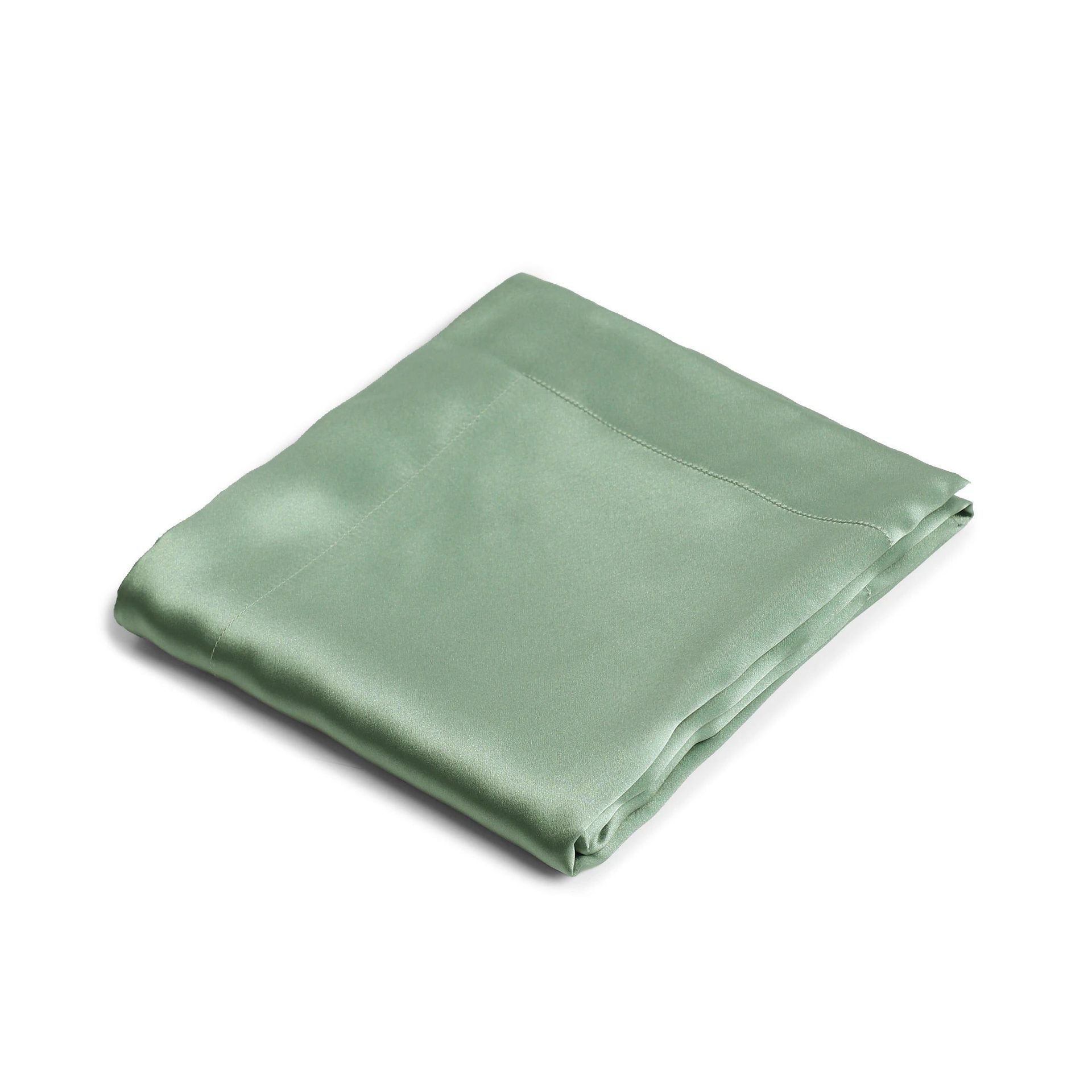 Solid Dyed 100% Mulberry Silk Frosty Green Double Silk Pillow Cover | Lisseto