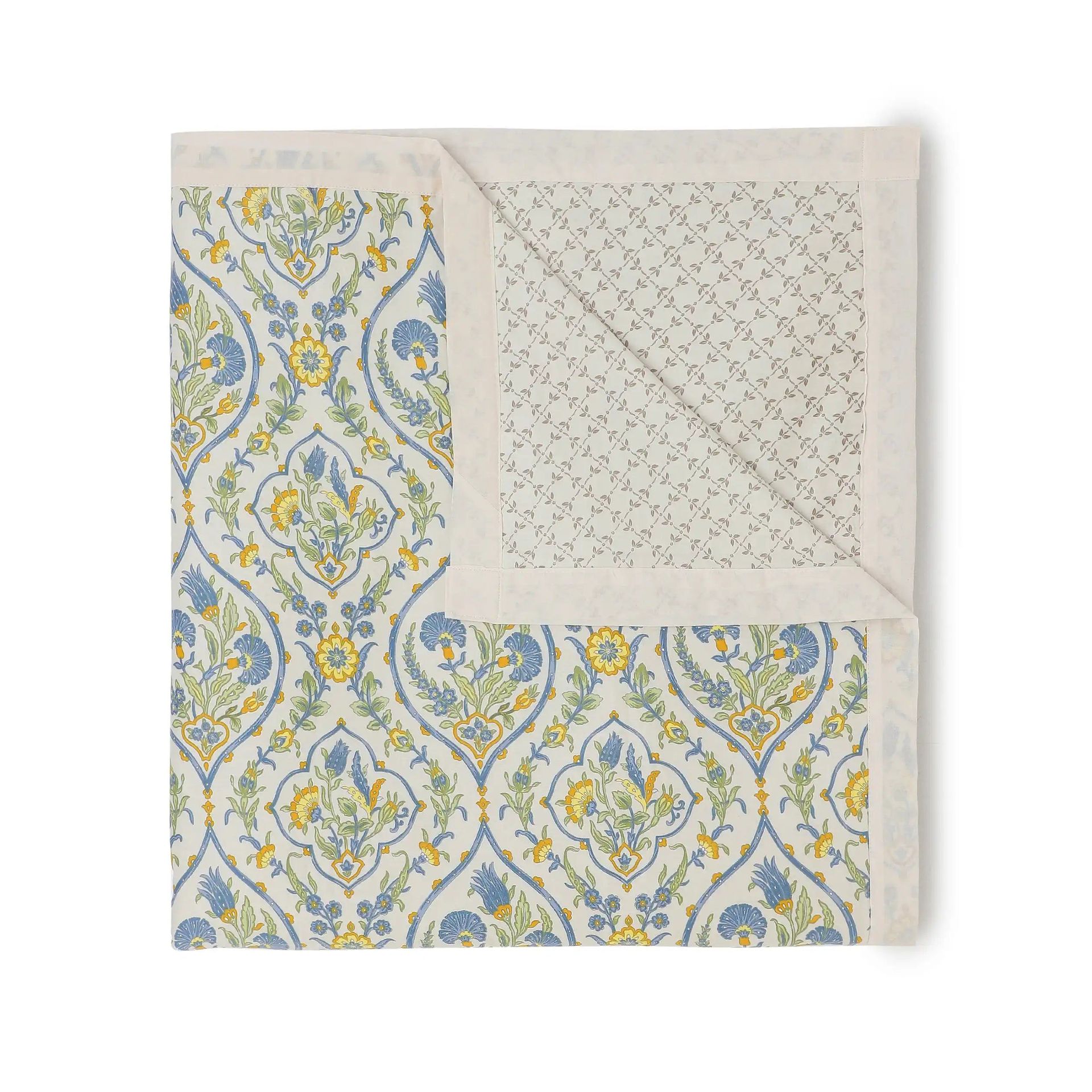 Ethnic 250 TC 100% Cotton Yellow Bloom Single Dohar | Fergana