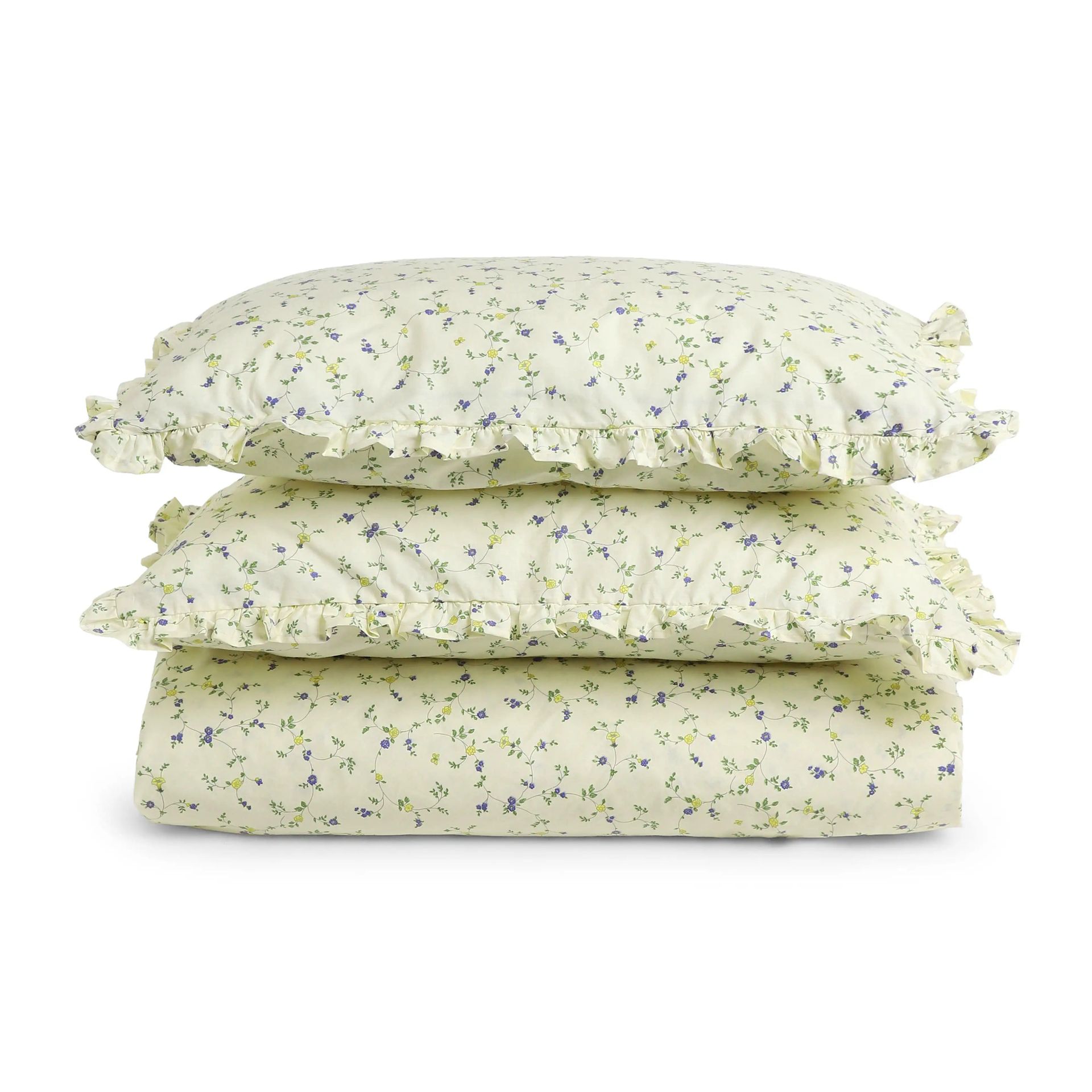 Floral 200 TC 100% Cotton Cream Bloom Super King Bedsheet Set | Bloomshire Luxe