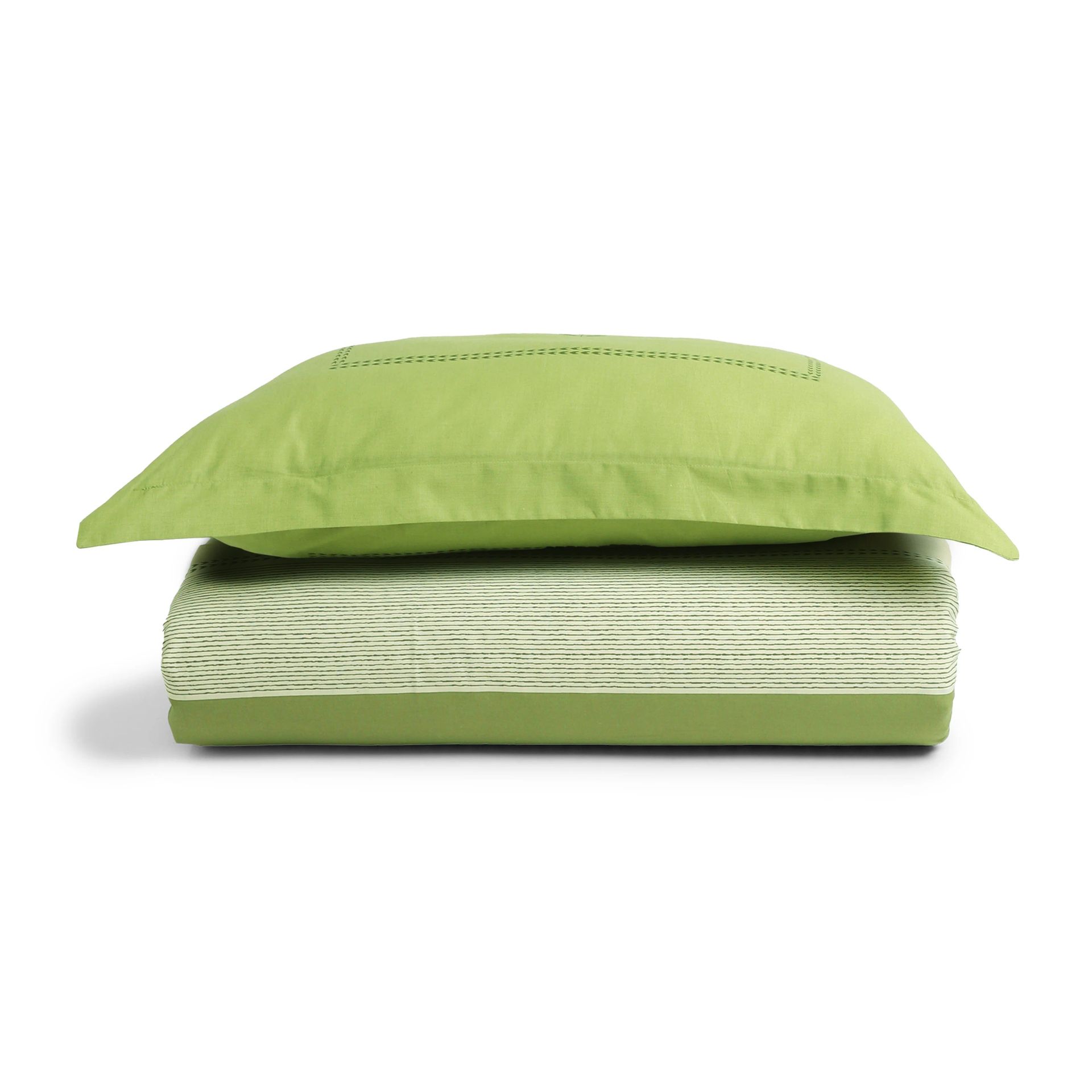 Indian Heritage 144 TC 100% Cotton Indian Moss Single Bedsheet Set | Chippa Lane