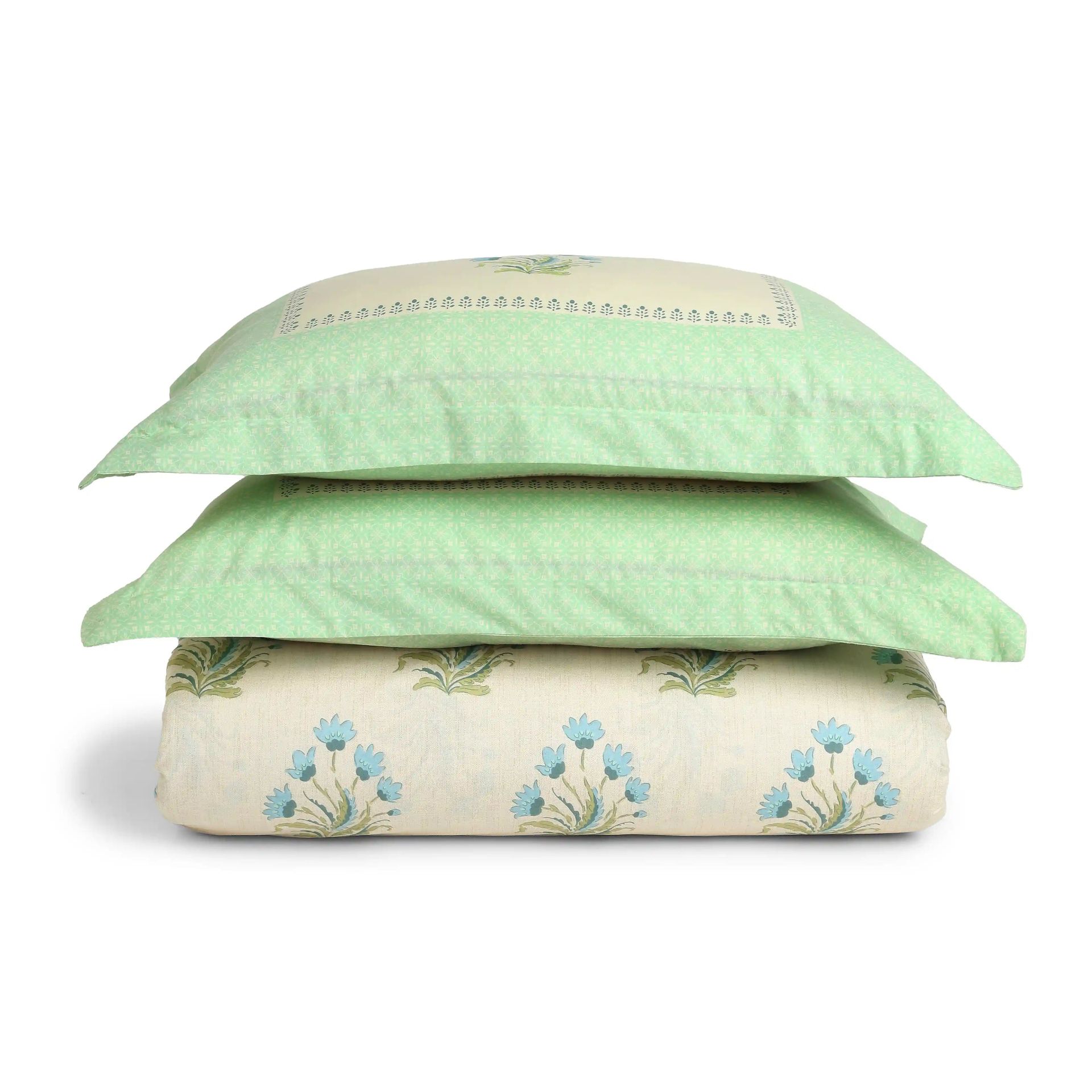 Indian Heritage 144 TC 100% Cotton Indian Sage Double Bedsheet Set | Chippa Lane