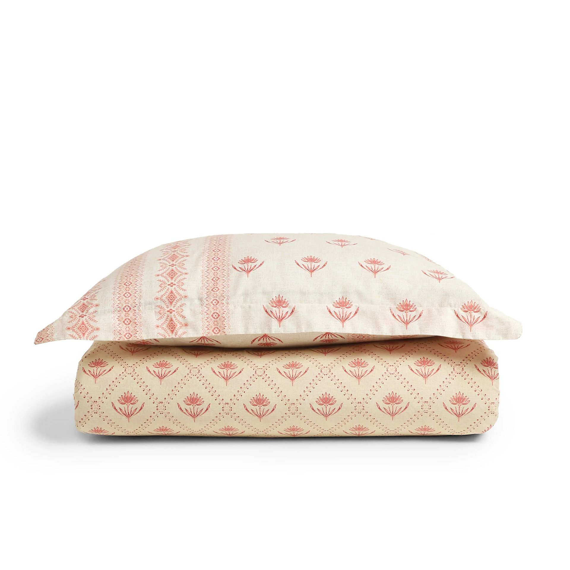 Indian Heritage 144 TC 100% Cotton Red Single Bedsheet Set | Chippa Lane