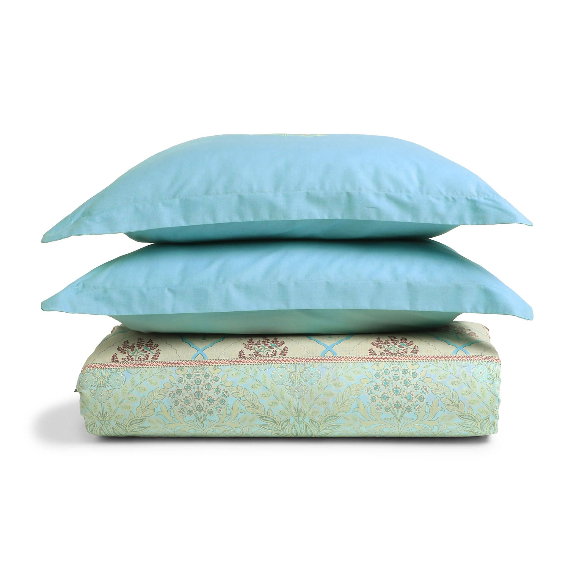 Indian Heritage 144 TC 100% Cotton Sage Bloom Double Bedsheet Set | Chippa Lane