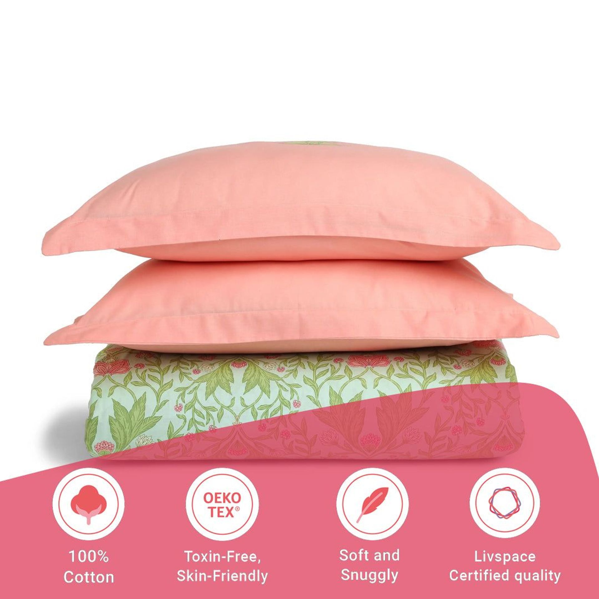Indian Heritage 144 TC 100% Cotton Sage Mint Single Bedsheet Set | Chippa Lane