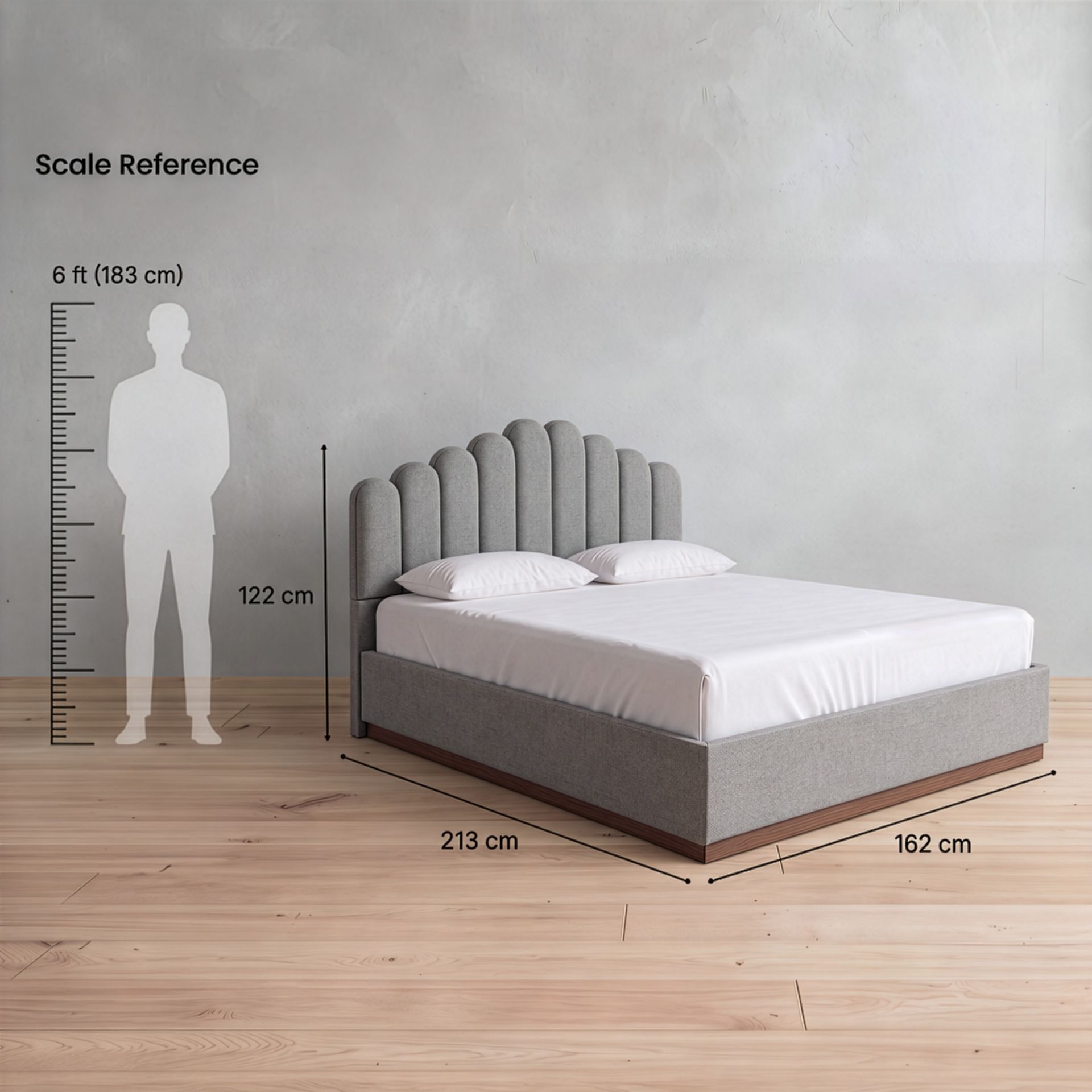 Curved Paris Upholstered Bed