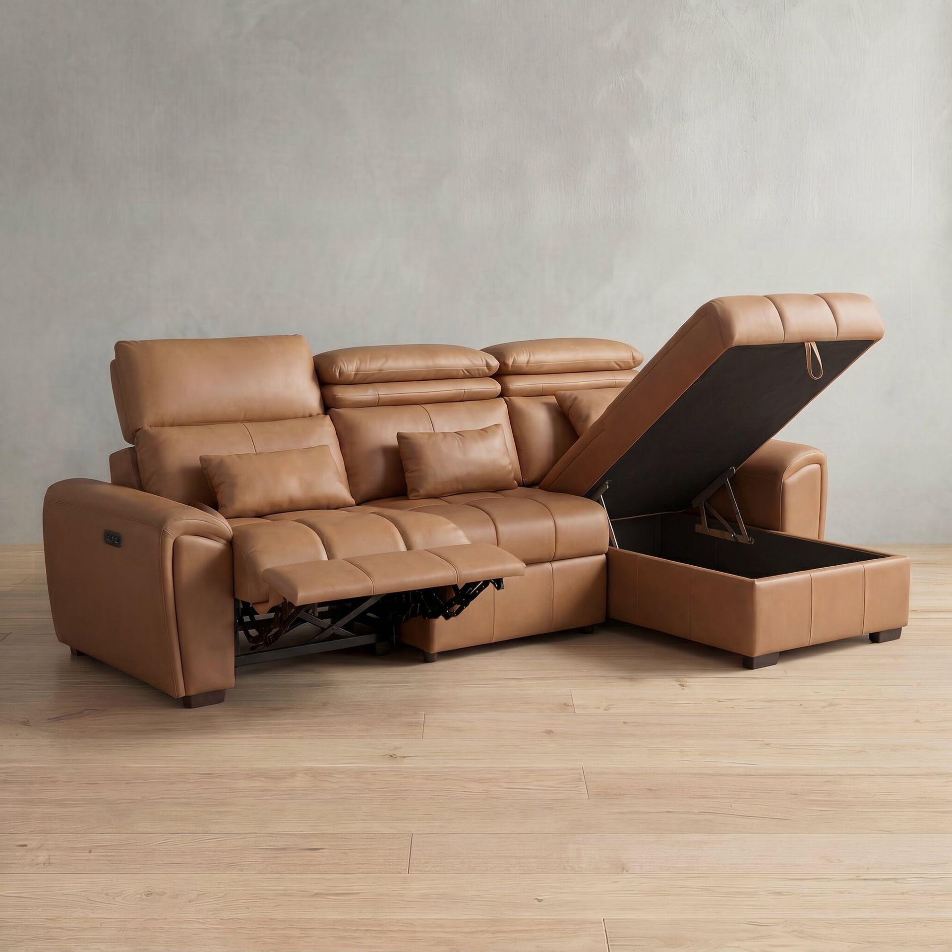 Eldur L-Shaped Recliner with Chaise