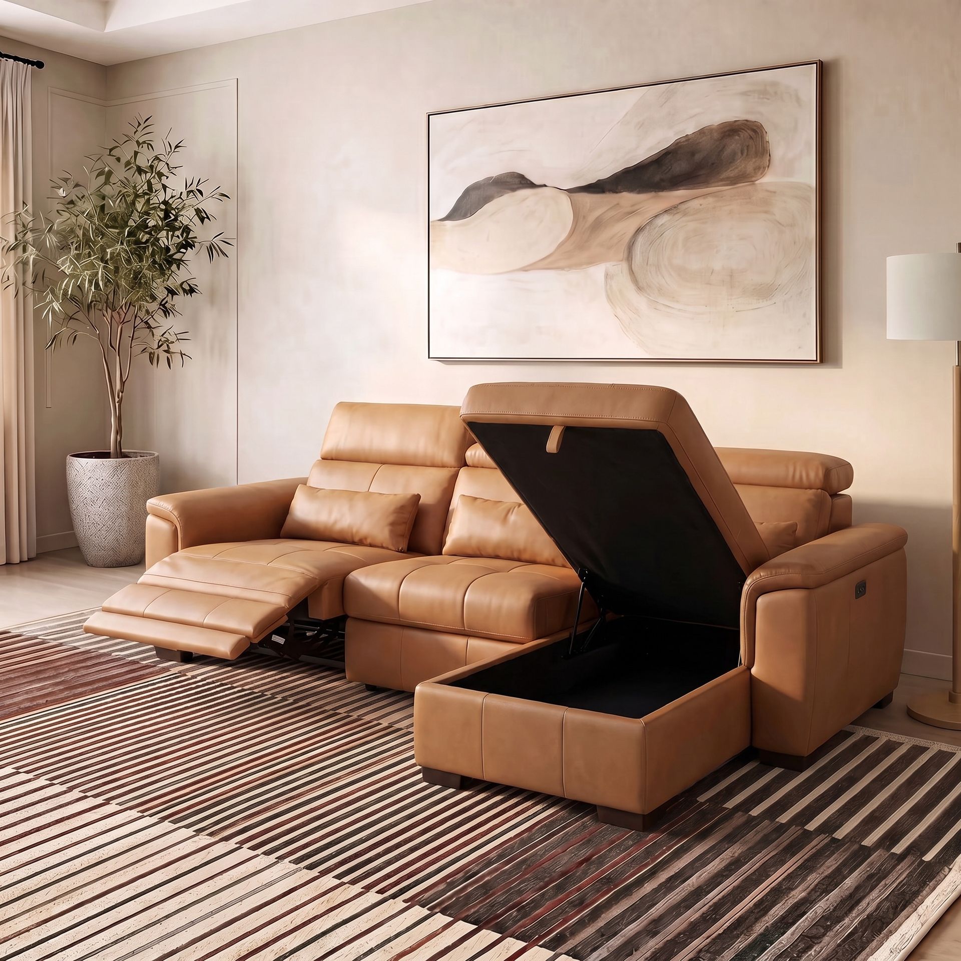 Eldur L-Shaped Recliner with Chaise