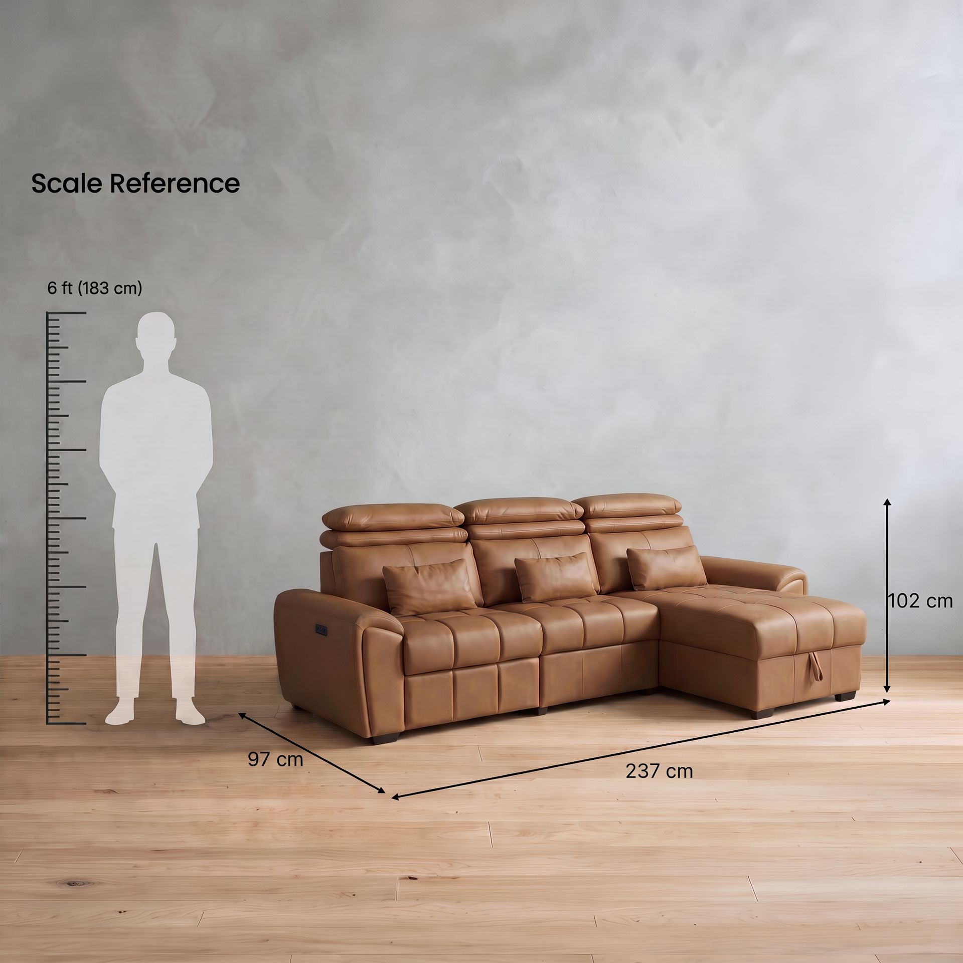 Eldur L-Shaped Recliner with Chaise