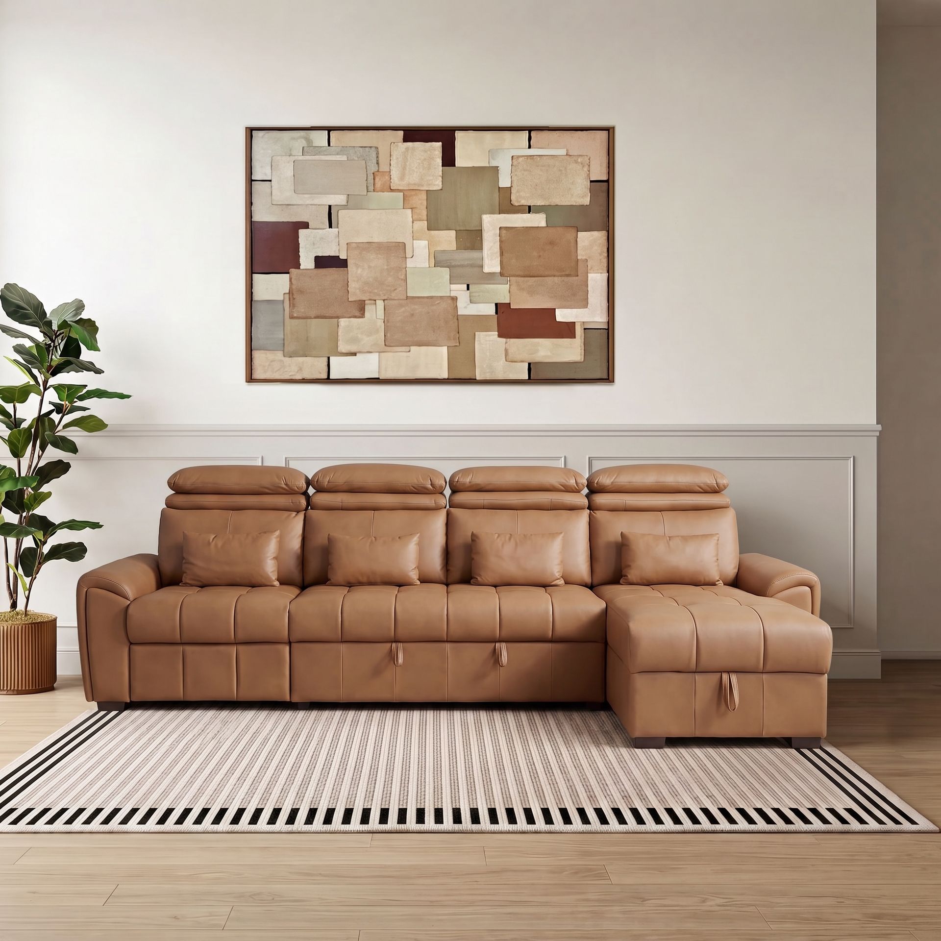 Eldur Recliner with Sofa Cum Bed and Chaise