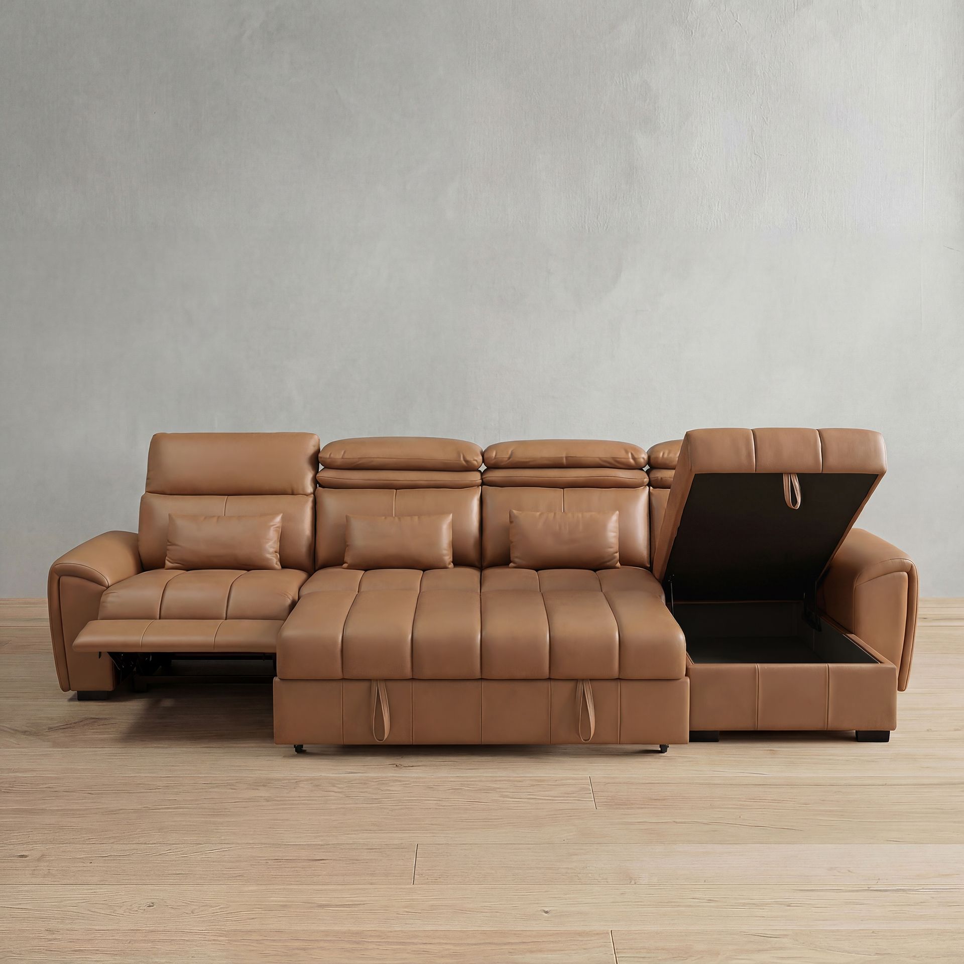 Eldur Recliner with Sofa Cum Bed and Chaise