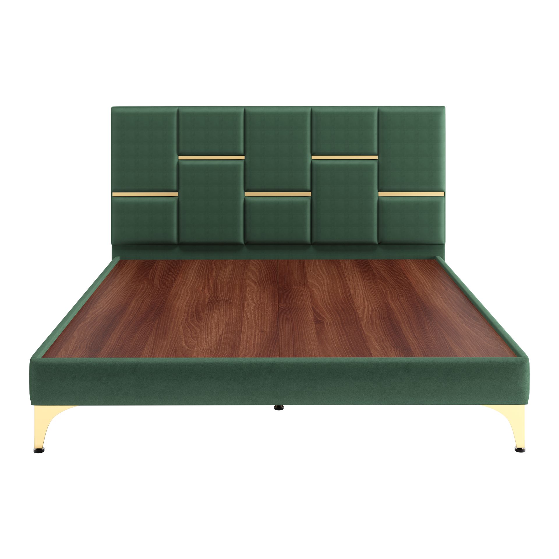 Evelyn King Size Bed Without Storage SilkStone_Vegan Leather Upholstery