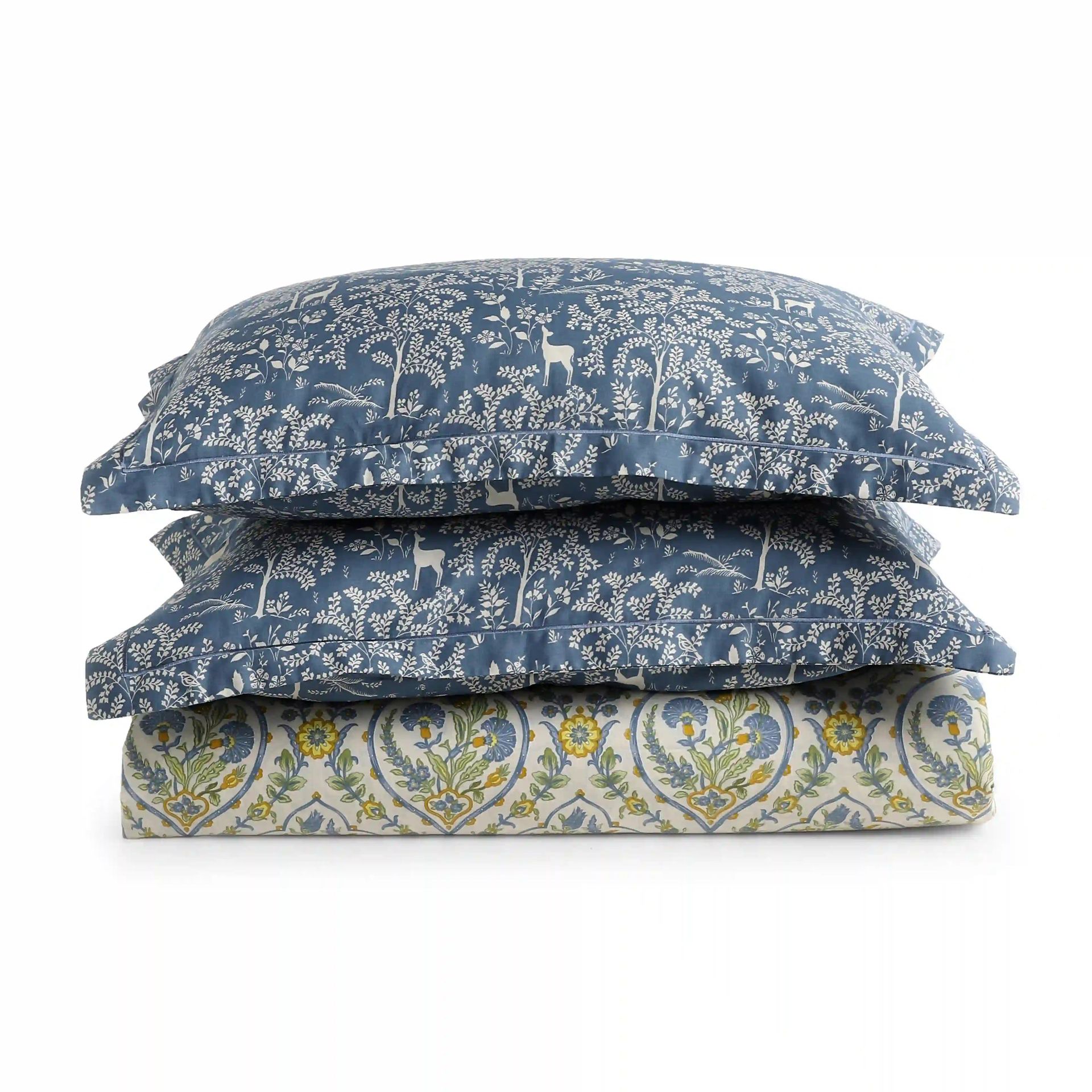 Ethnic 250 TC 100% Cotton Yellow Bloom Super King Bedsheet Set | Fergana
