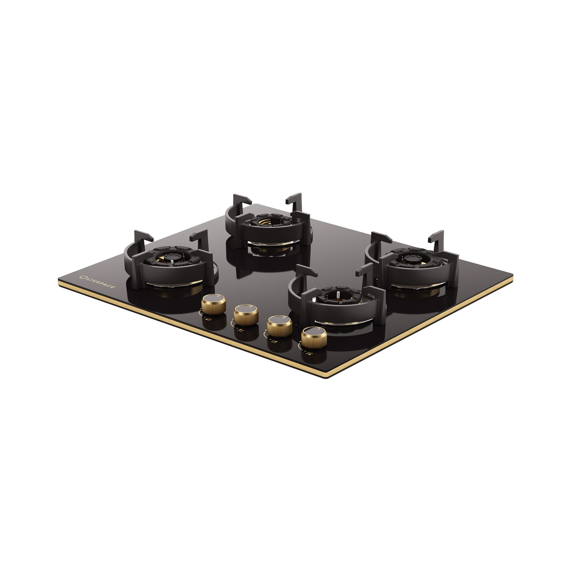 Intellia Gloss 4-burner Brass Hob | FFD | Auto Ignition - 60 cm
