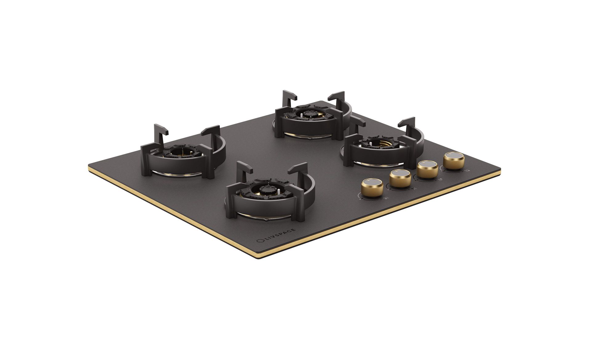 Intellia Matt 4-burner Brass Hob | FFD | Auto Ignition - 60 cm